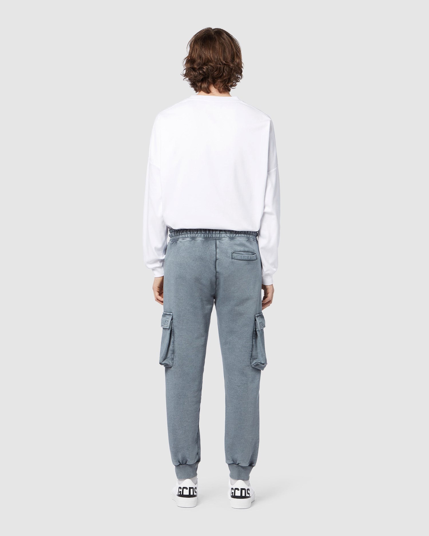 Pantalons GCDS Overdyed Gcds Cargo Sweatbottoms Homme Noir | 385419-GMI