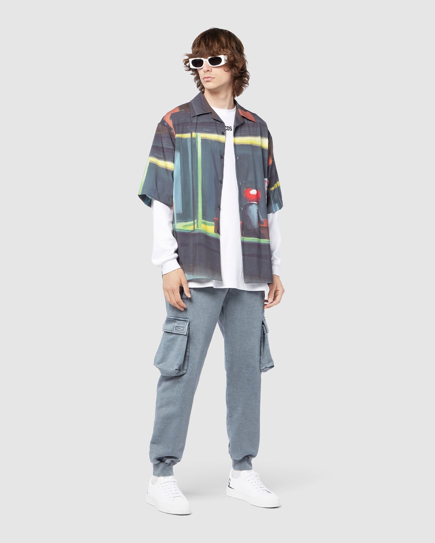 Pantalons GCDS Overdyed Gcds Cargo Sweatbottoms Homme Noir | 385419-GMI
