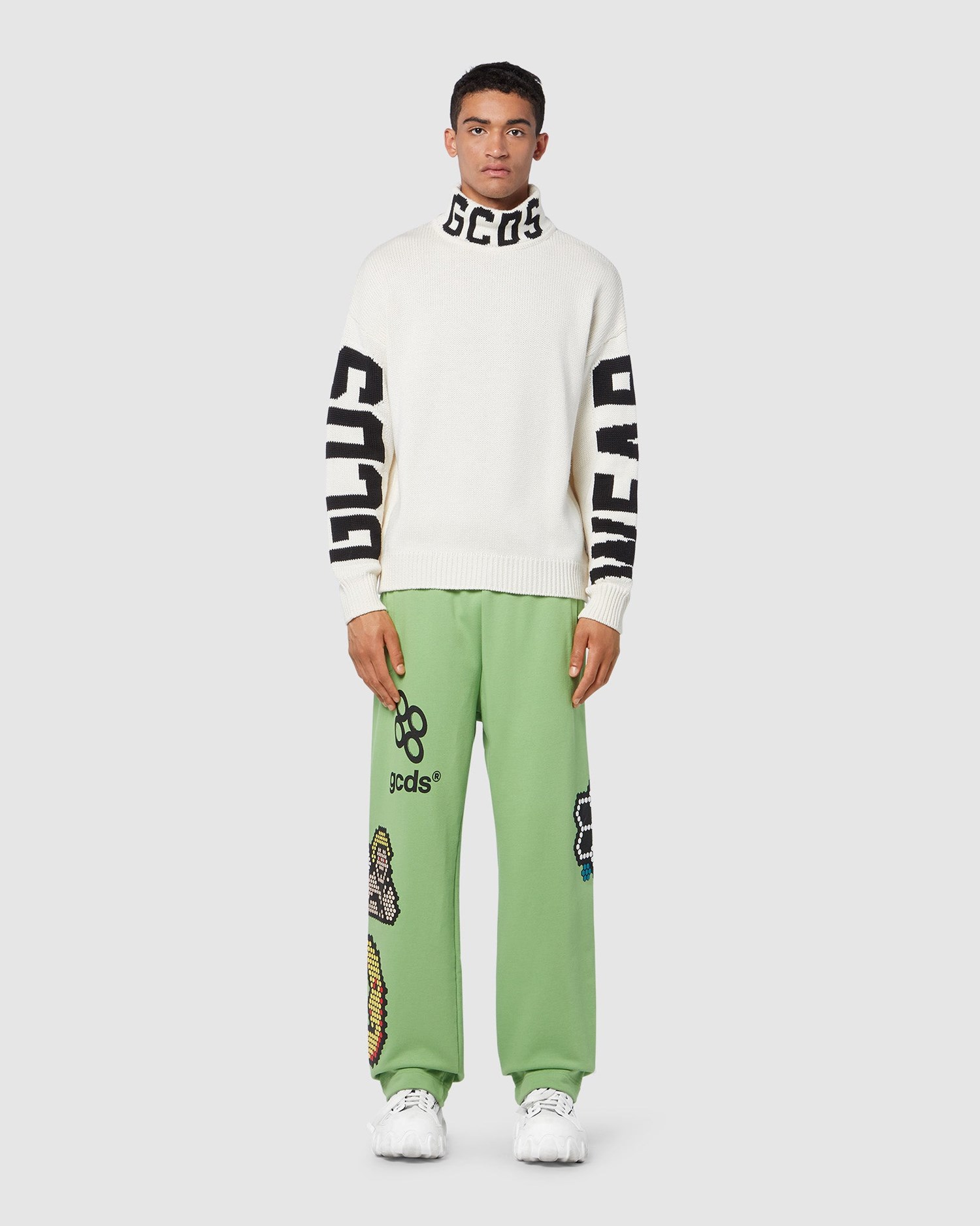 Pantalons GCDS Plush Larges Sweatbottoms Homme Vert | 185320-KLO
