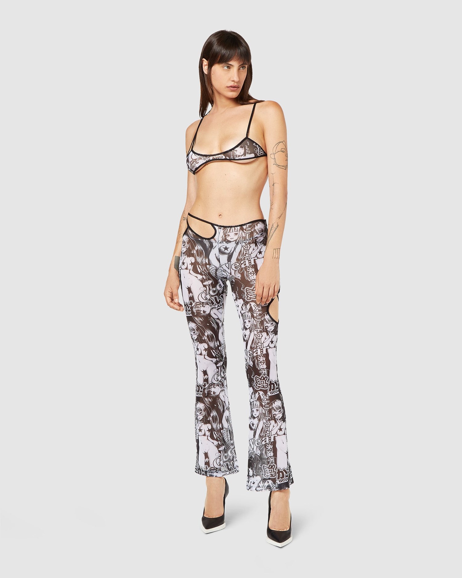Pantalons GCDS Sita Hentai Tulle Trousers Femme Multicolore | 234768-PUL