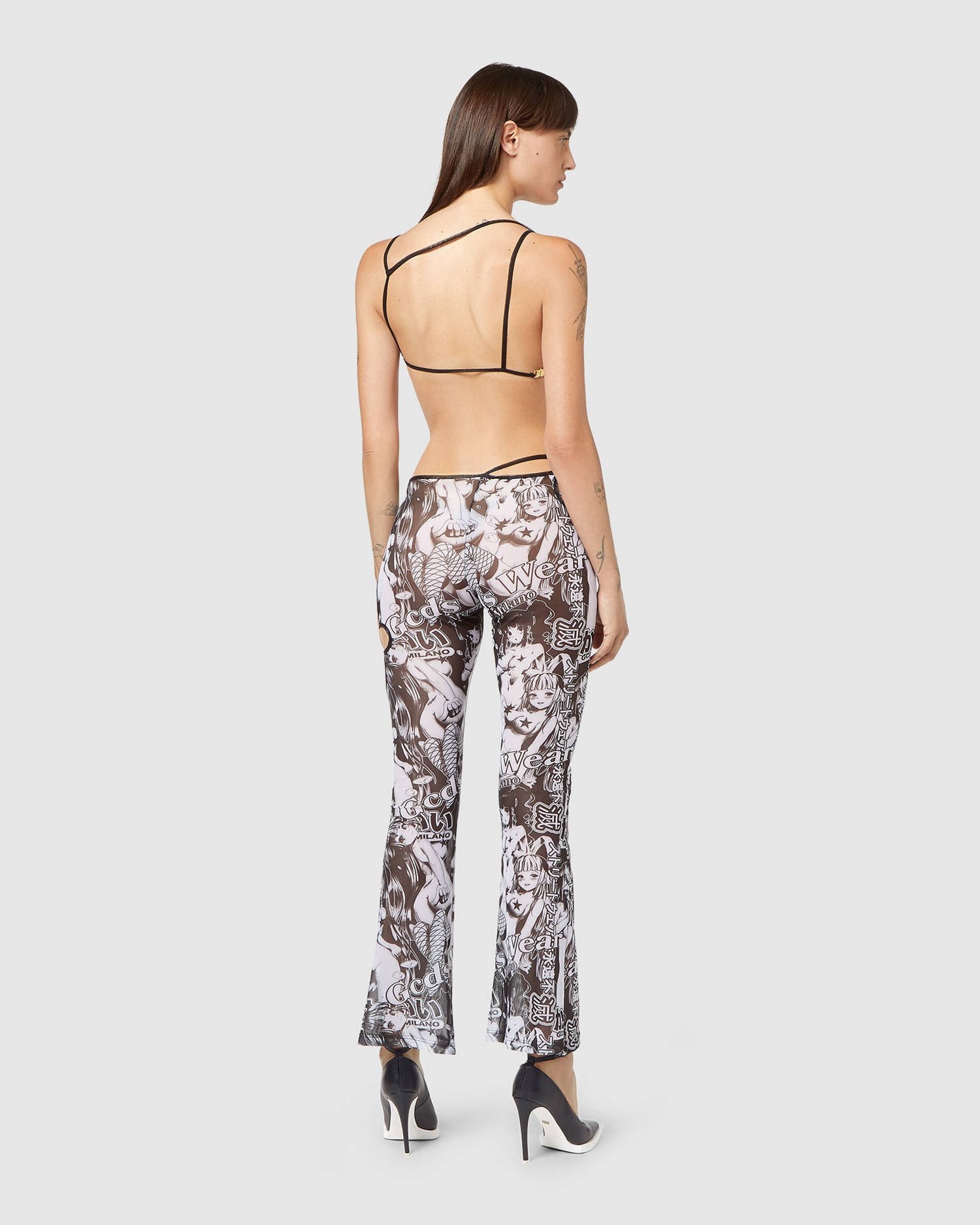 Pantalons GCDS Sita Hentai Tulle Trousers Femme Multicolore | 234768-PUL