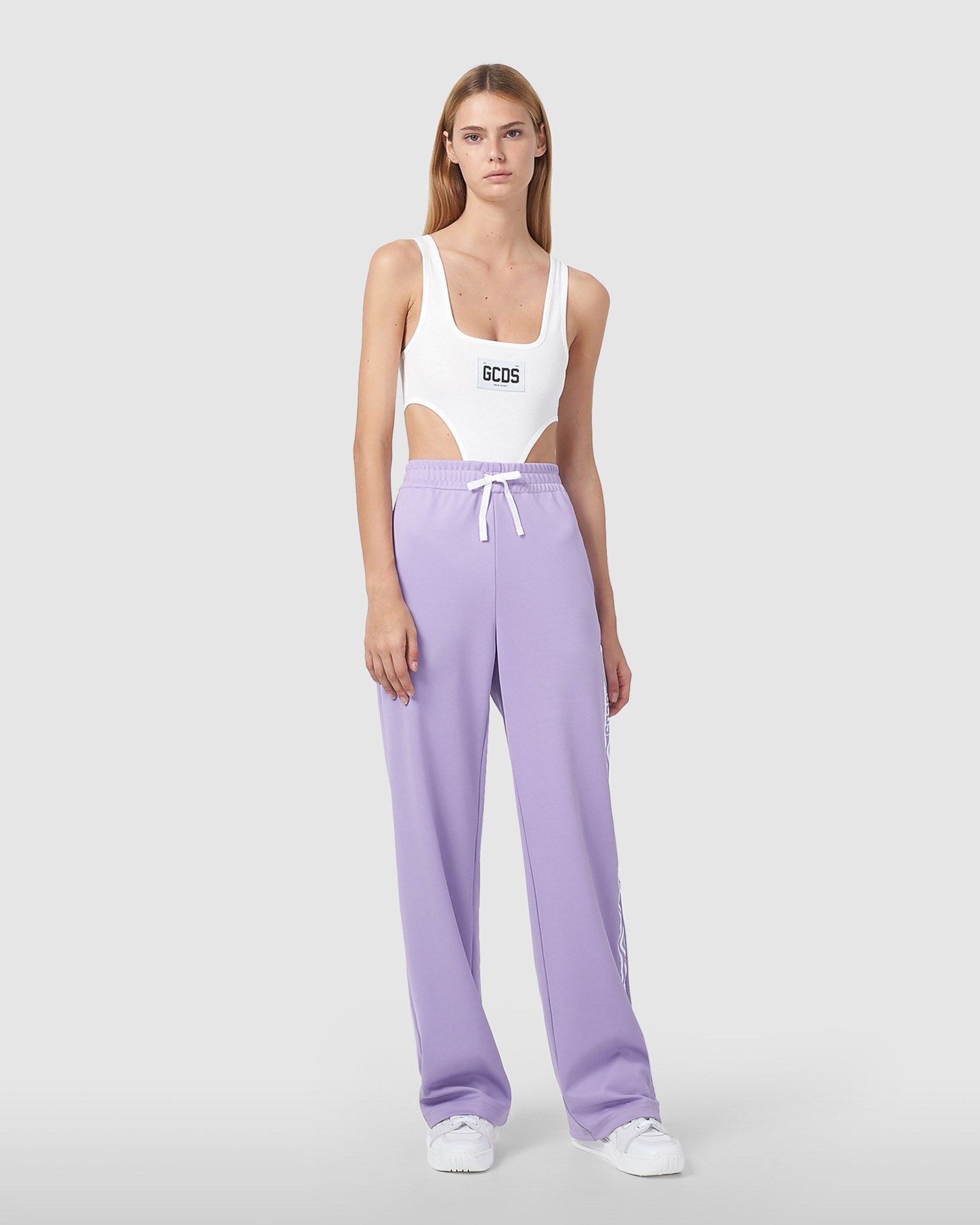 Pantalons GCDS Sport Piste Pants Femme Lilac | 183079-EKD