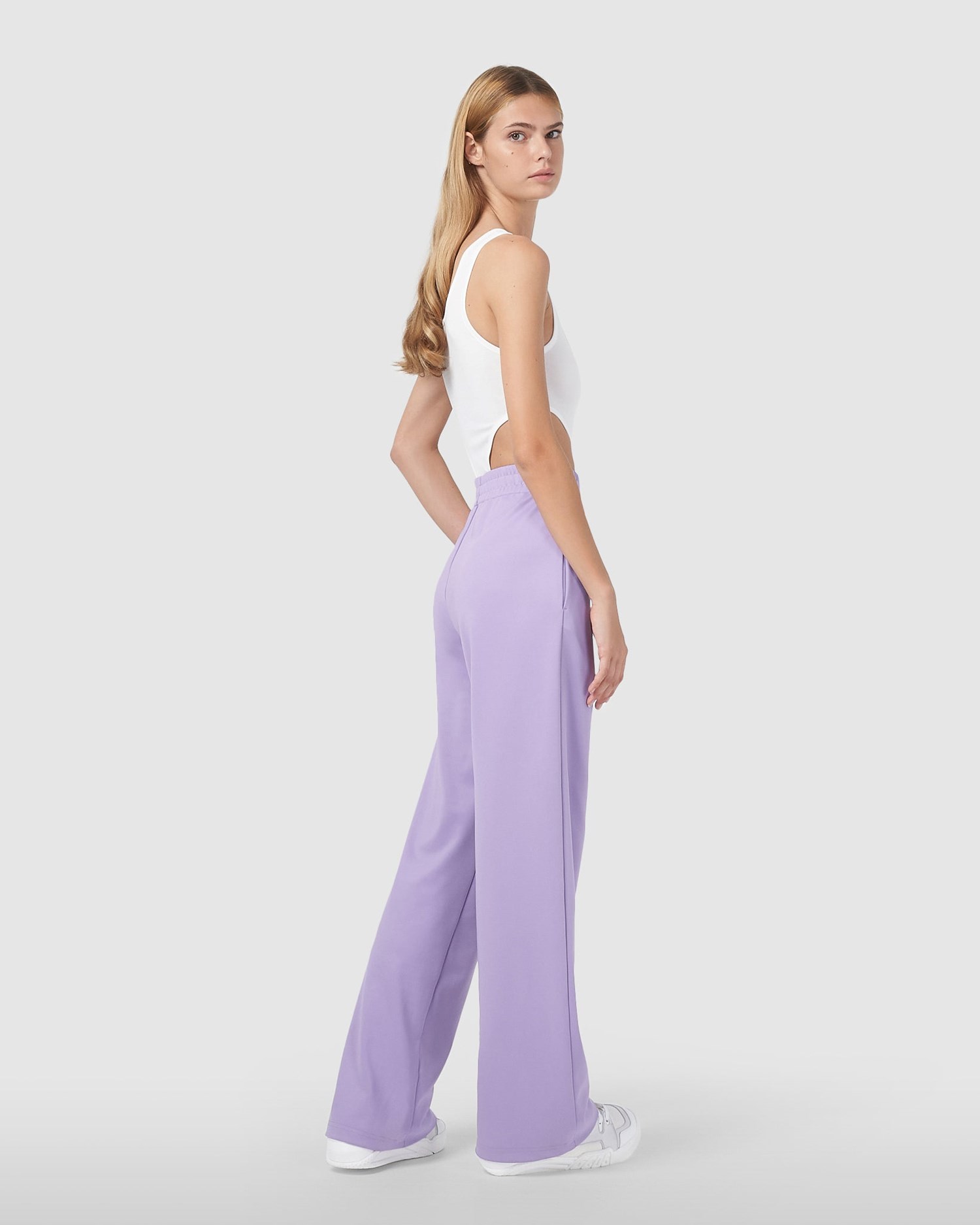 Pantalons GCDS Sport Piste Pants Femme Lilac | 183079-EKD