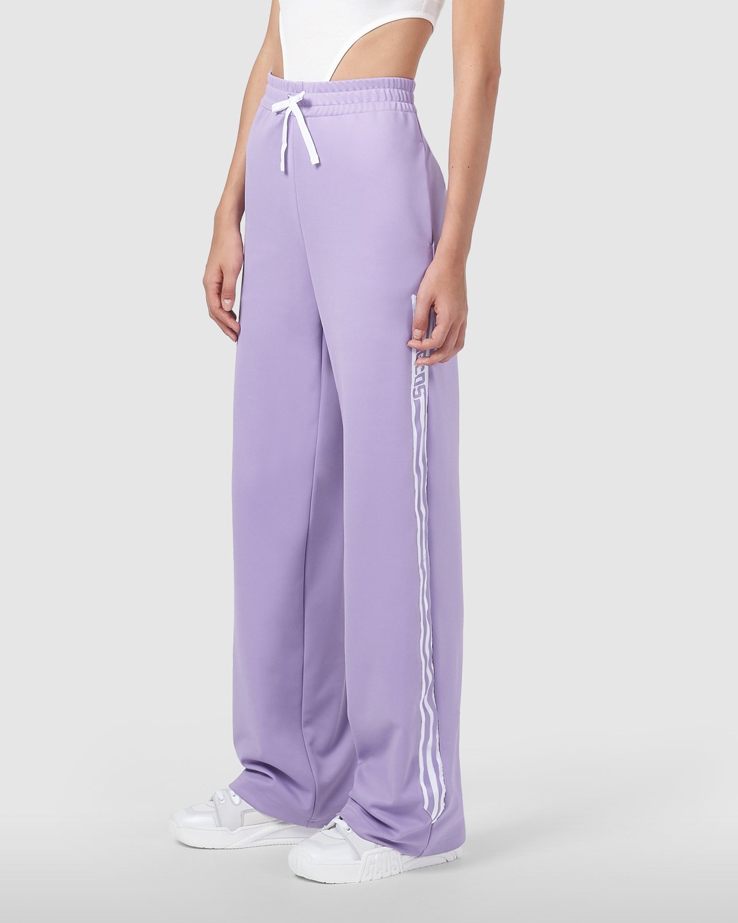 Pantalons GCDS Sport Piste Pants Femme Lilac | 183079-EKD