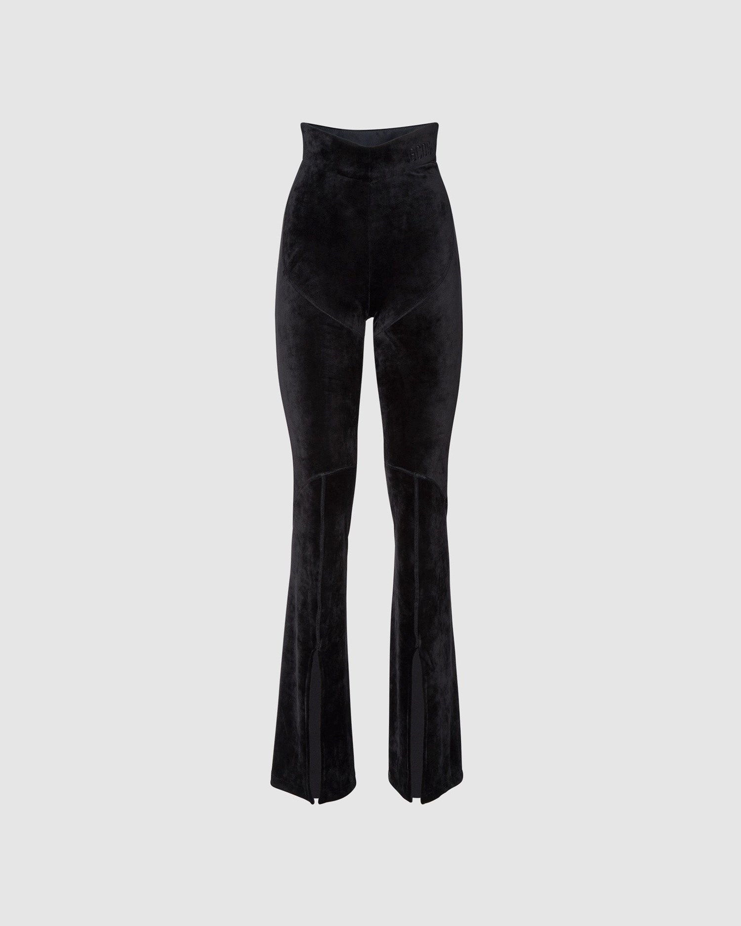 Pantalons GCDS Stretch Velvet Trousers Femme Noir | 450376-GEA