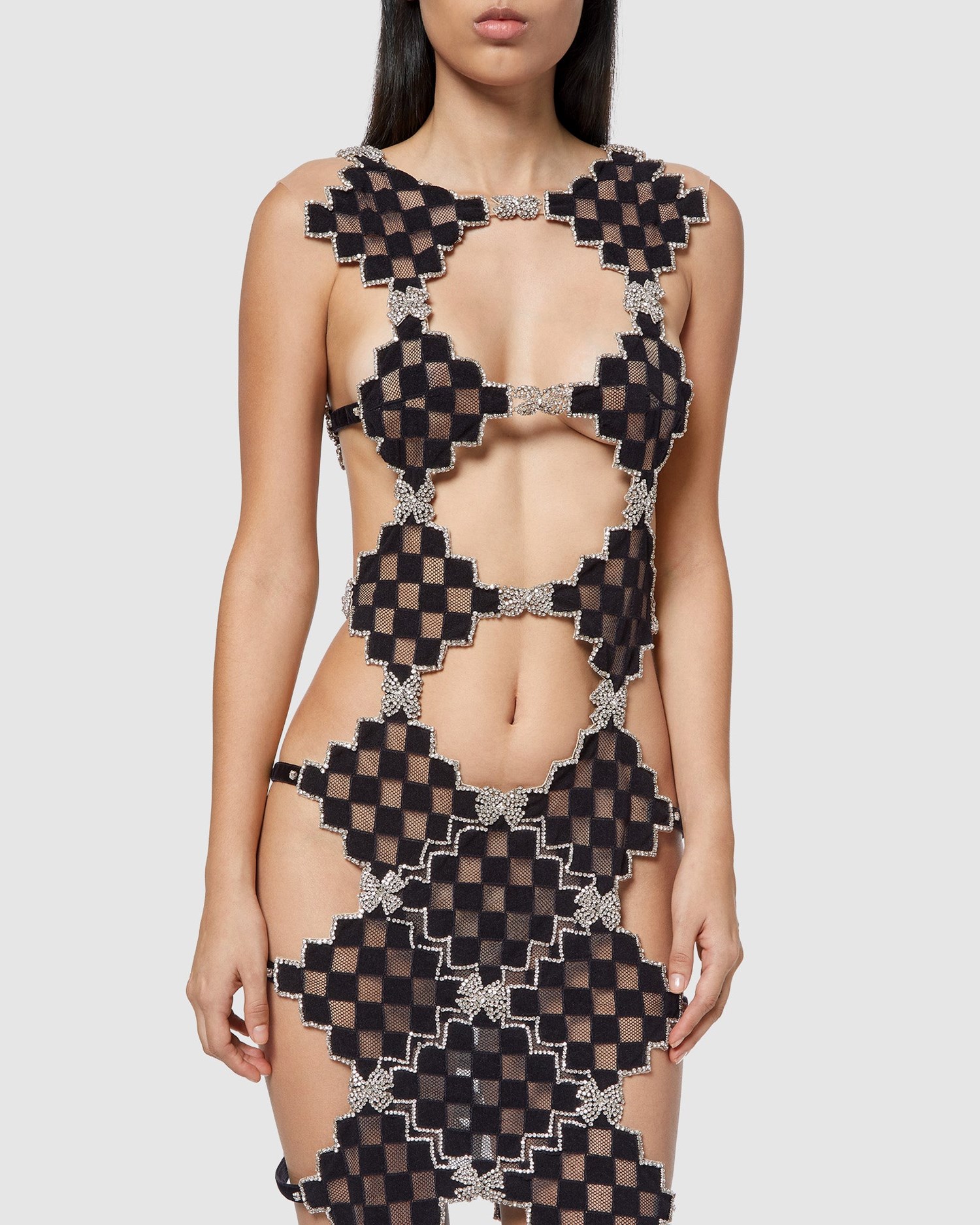 Peignoir GCDS Cube Long Robe Femme Noir | 072583-MDV