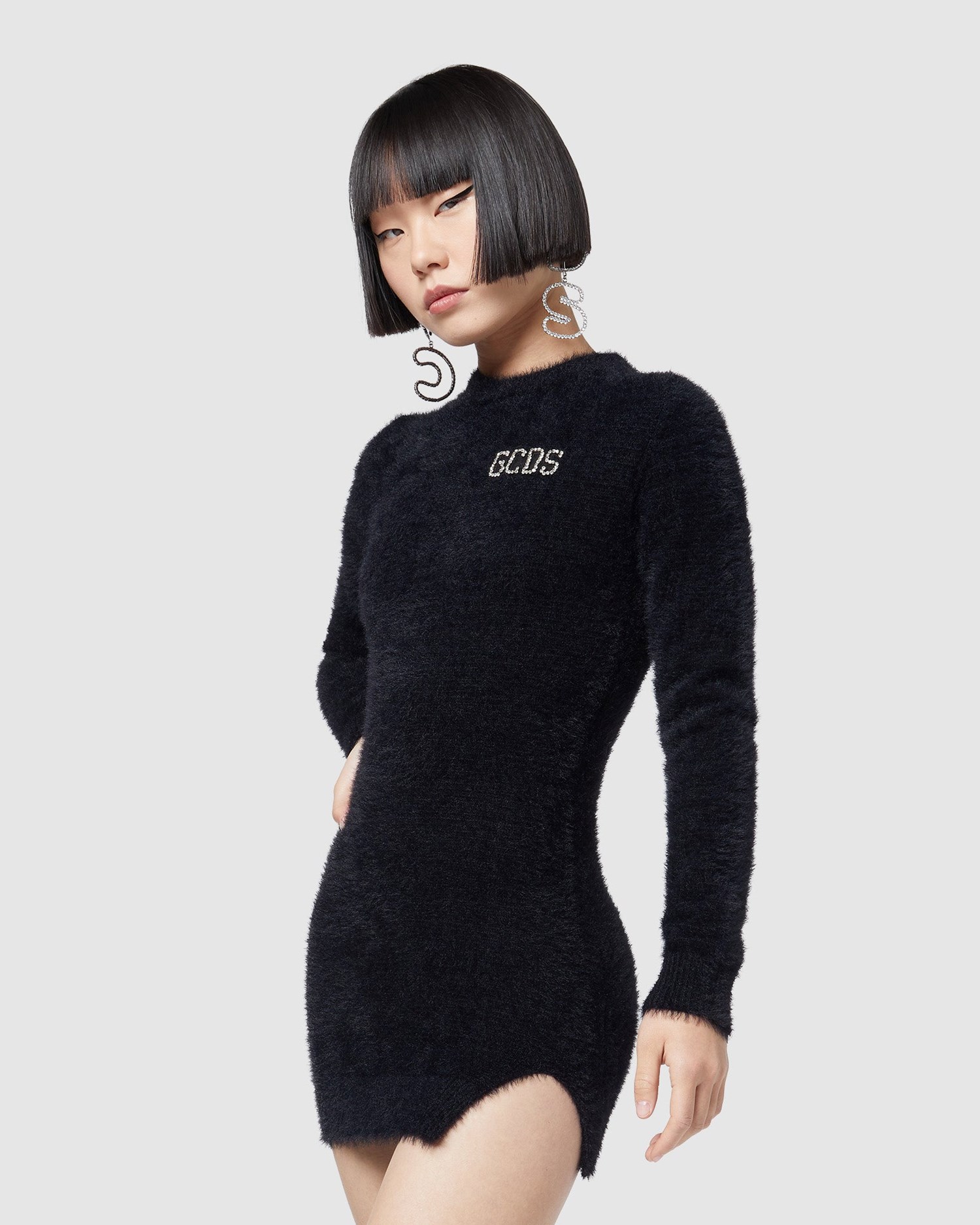 Peignoir GCDS Hairy Robe Femme Noir | 768095-YUP