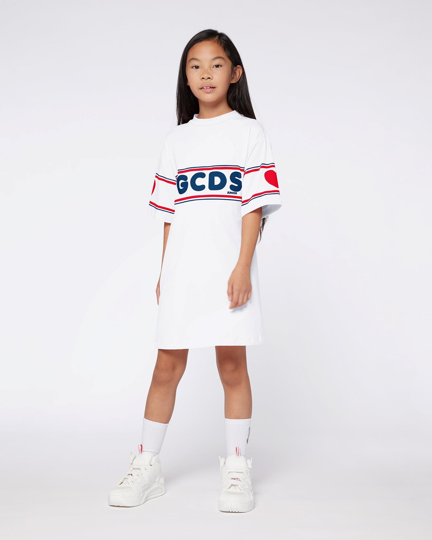 Peignoir GCDS Logo Robe Enfant Blanche | 985372-TOL