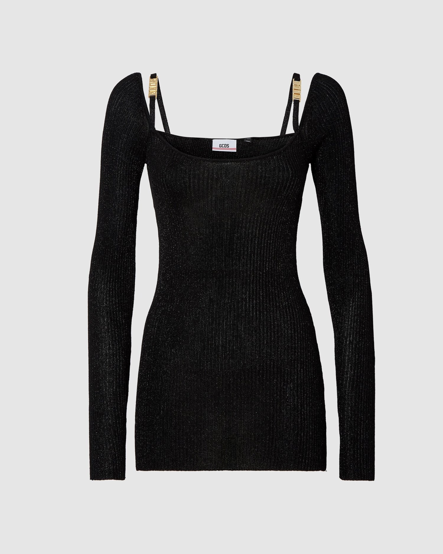 Peignoir GCDS Lurex Mini Robe Femme Noir | 281956-ATQ