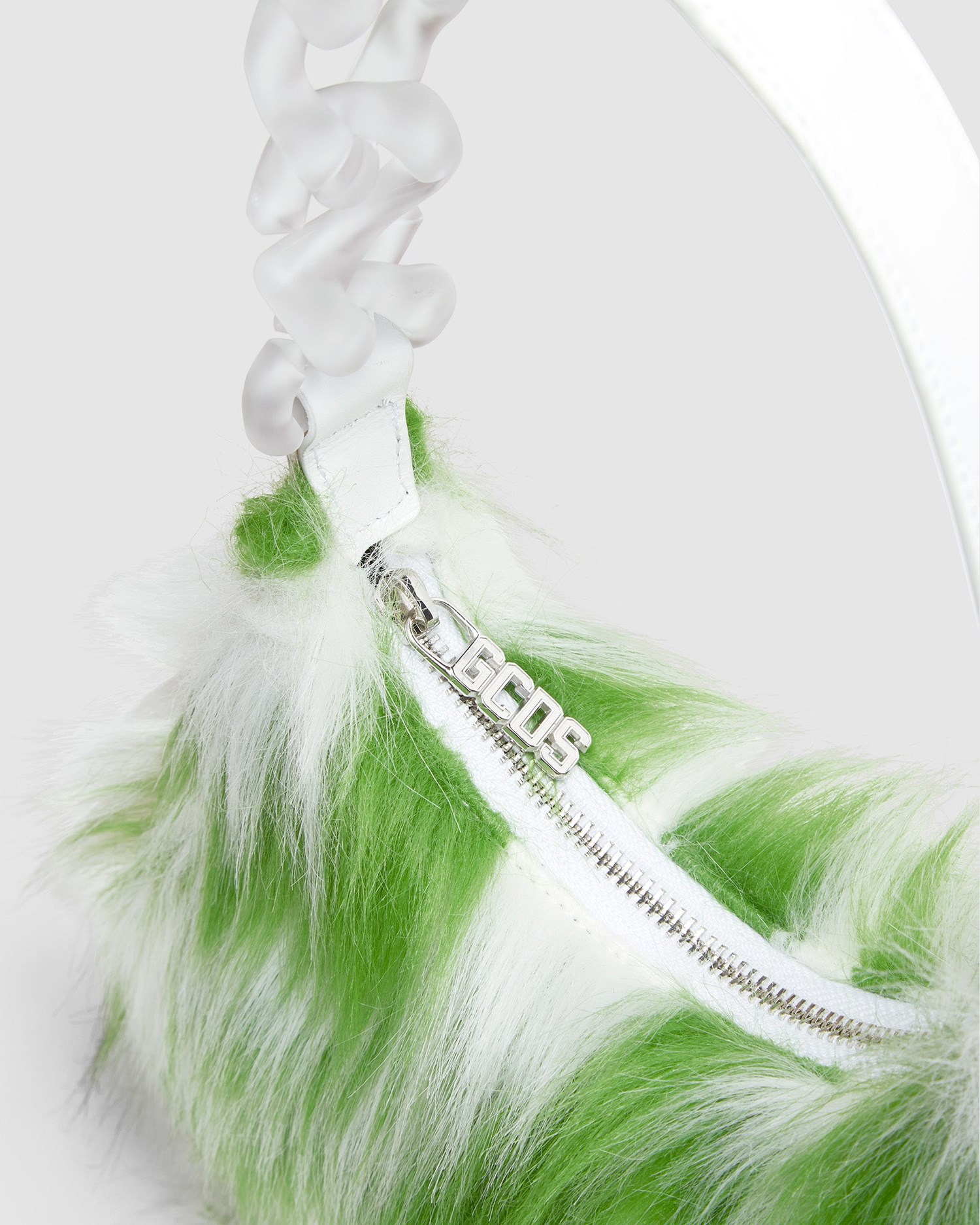 Sacs GCDS Faux Fur Hobo Bag Femme Vert | 148306-INM