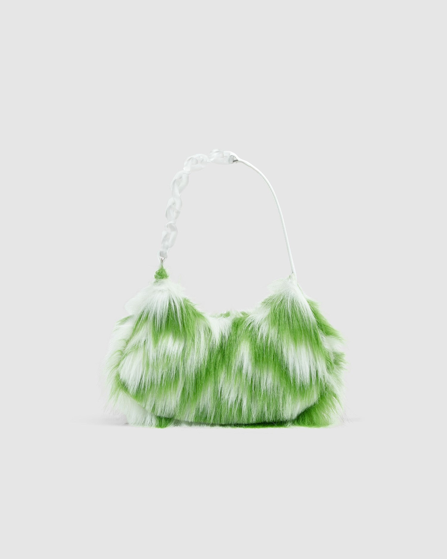 Sacs GCDS Faux Fur Hobo Bag Femme Vert | 148306-INM