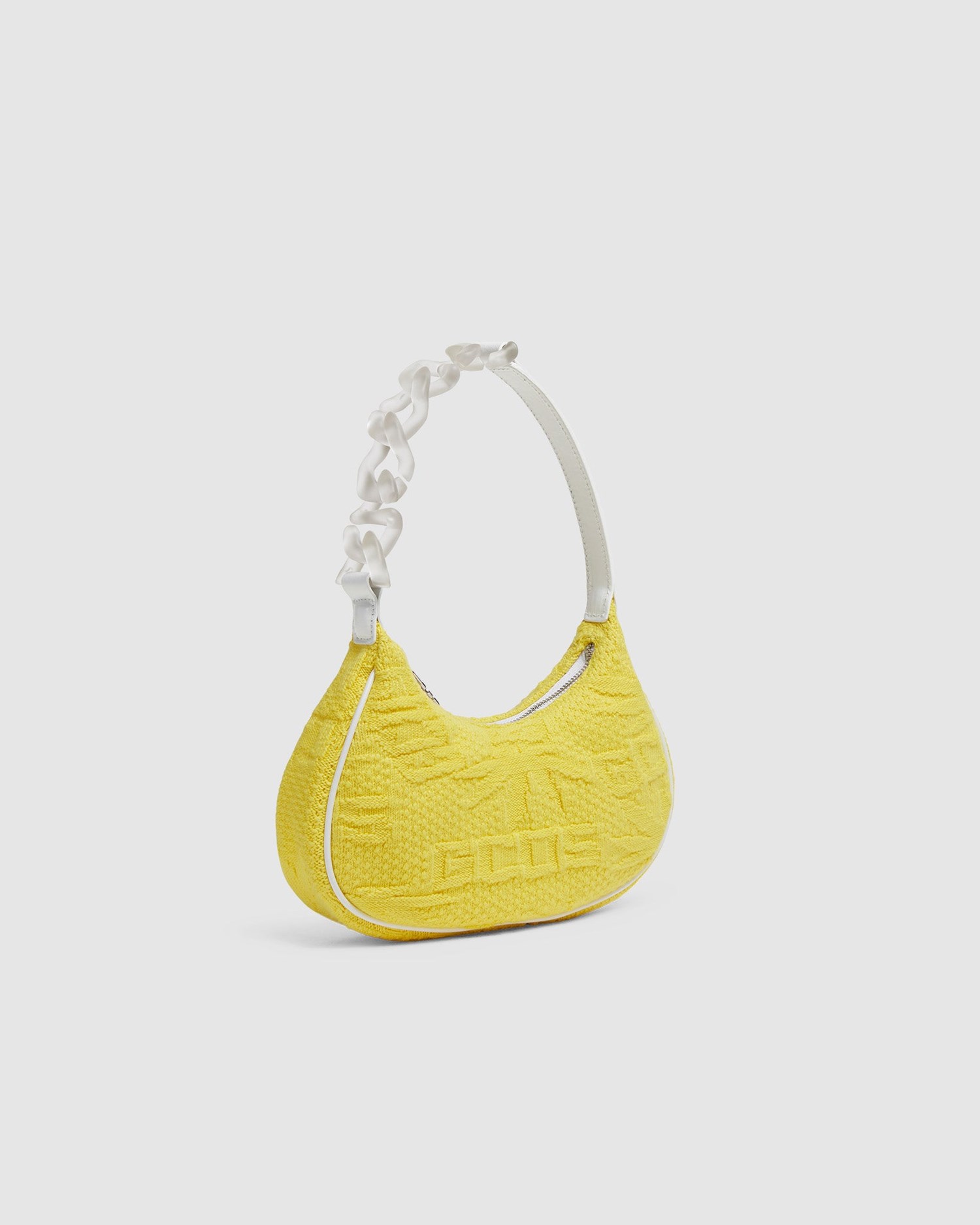 Sacs GCDS Mary Tricoté Daily Bag Femme Jaune | 240931-OHP
