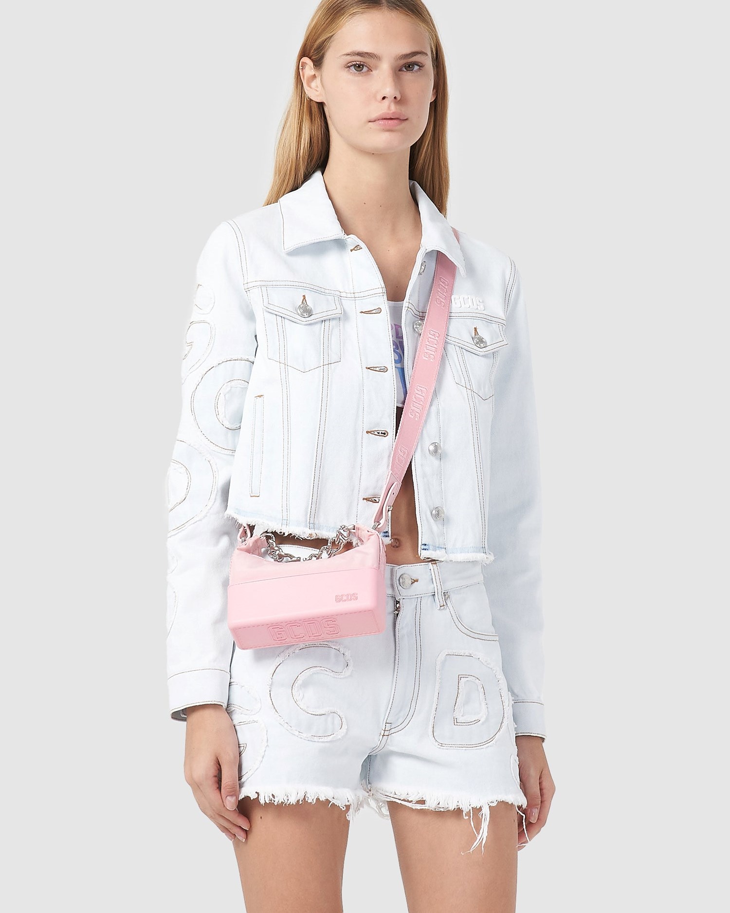 Sacs GCDS Nylon Matilda Bag Femme Rose | 201963-DPE