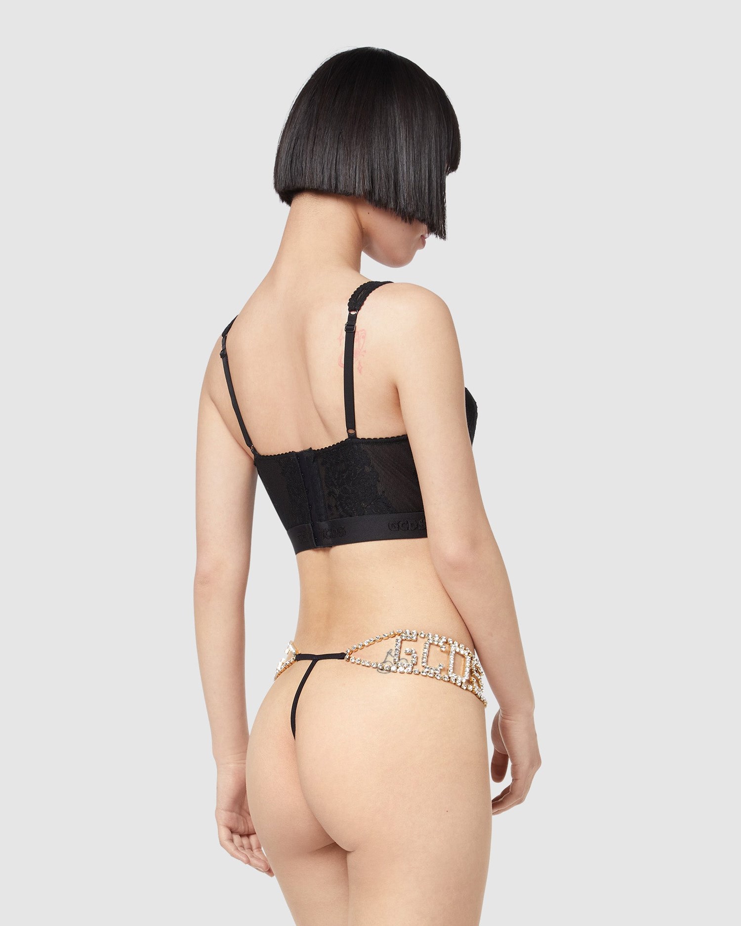 Sous Vêtement GCDS Bling Gcds Logo Slip Femme Noir | 812905-AWU
