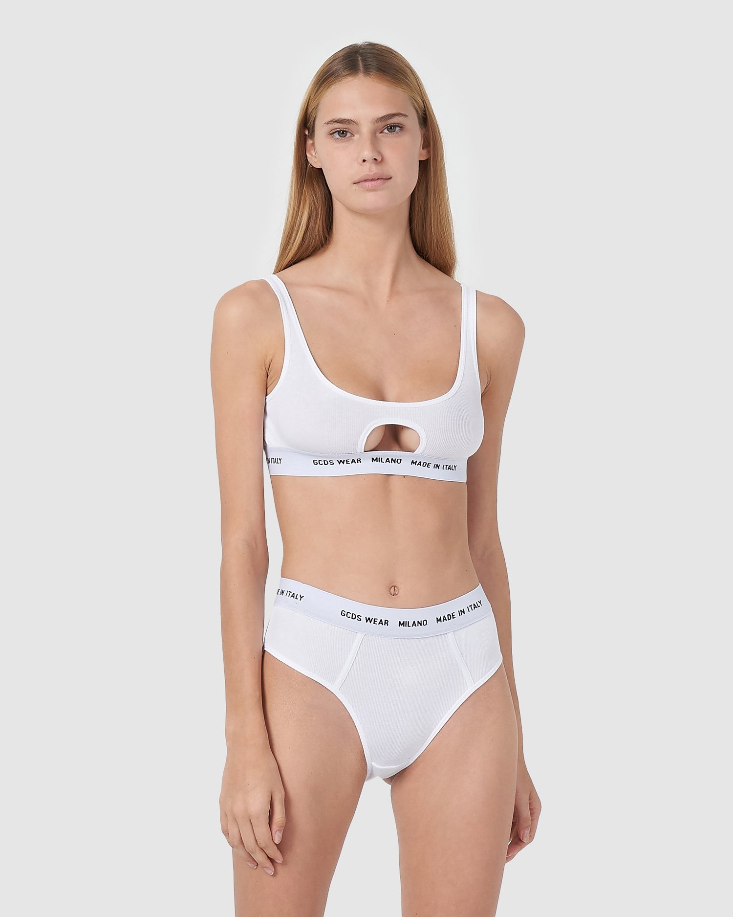 Sous Vêtement GCDS Wear Oblò Bra Femme Blanche | 408539-IJS