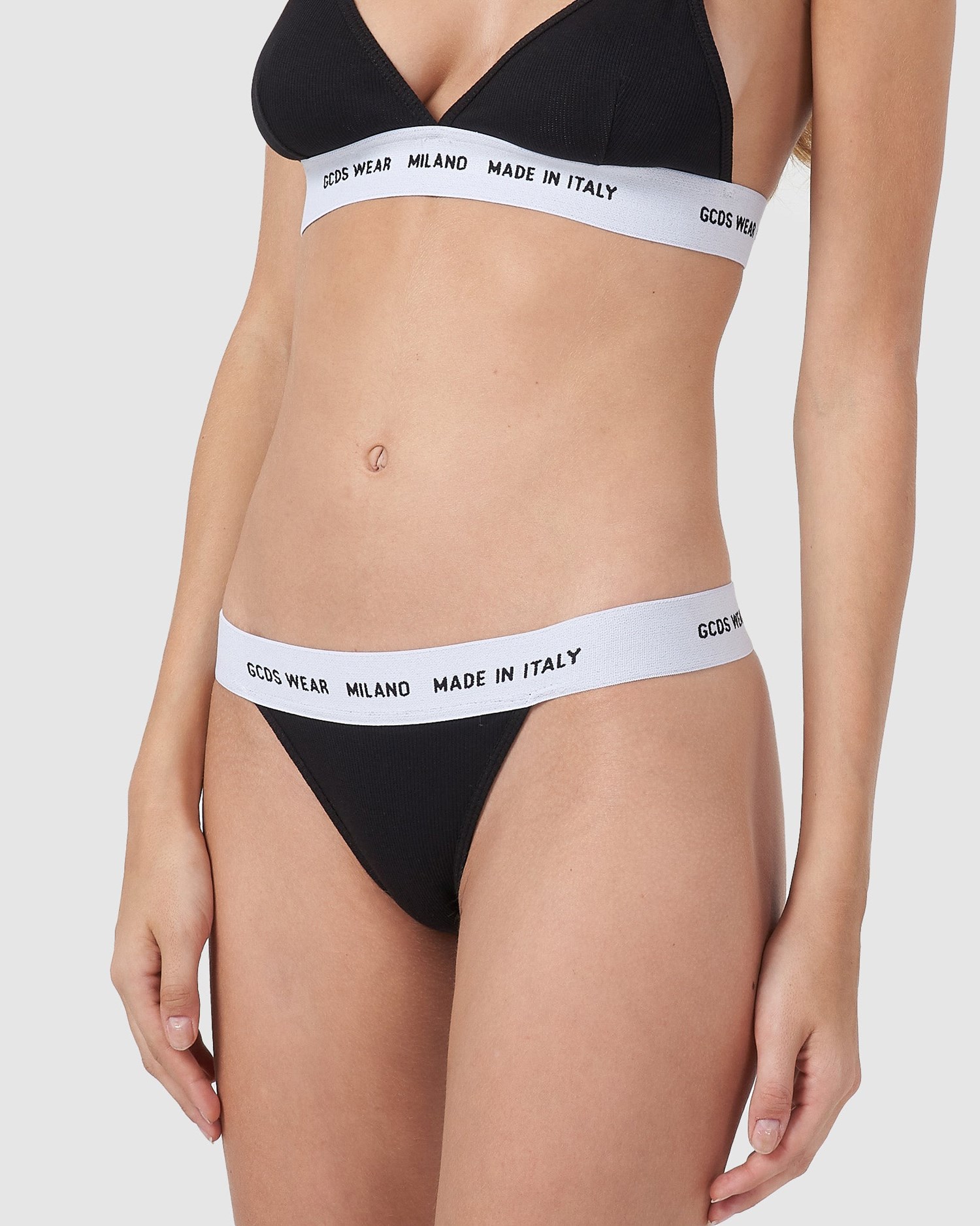 Sous Vêtement GCDS Wear Slip Femme Noir | 815924-GCO