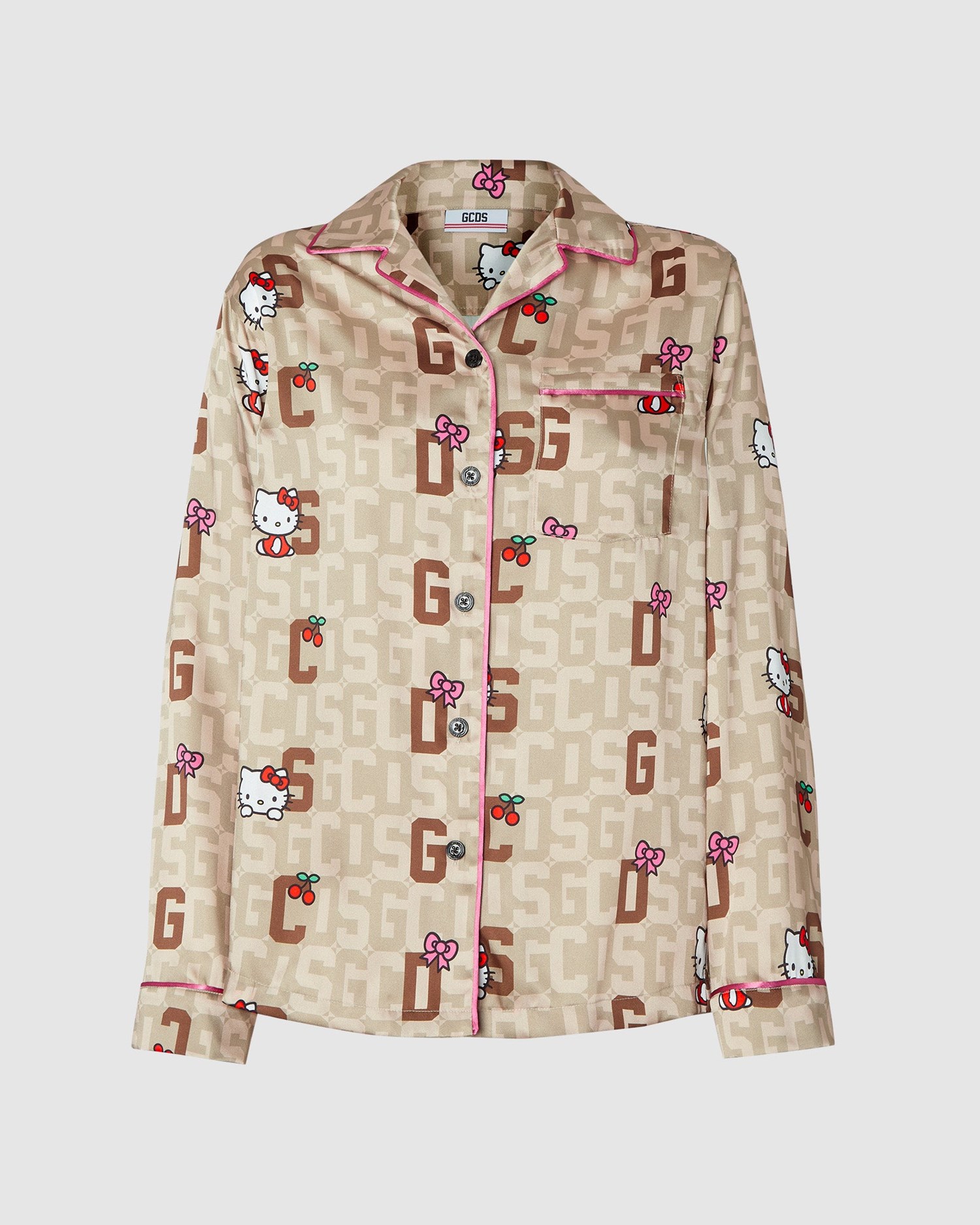 Sous Vêtement GCDS Hello Kitty Monogram Pajama Shirt Femme Marron | 497382-LQO