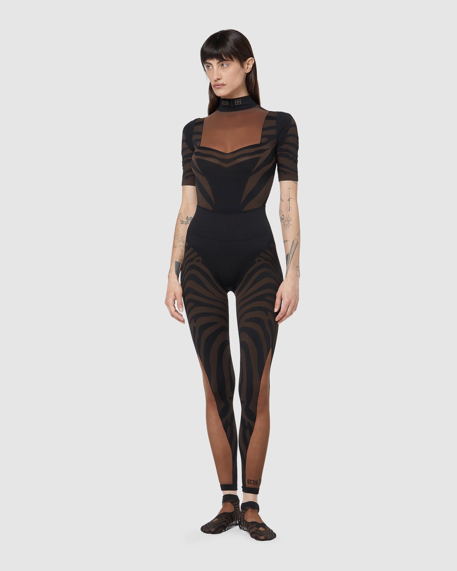 Sous Vêtement GCDS Wolford Animalier Leggings Femme Noir | 084725-YWX