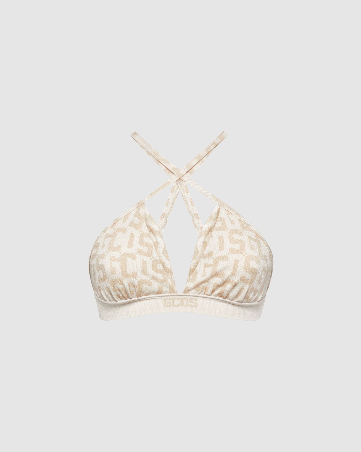 Sous Vêtement GCDS Wolford Monogram Triangle Top Sans Manches Femme Blanche Foncé | 031695-KQD