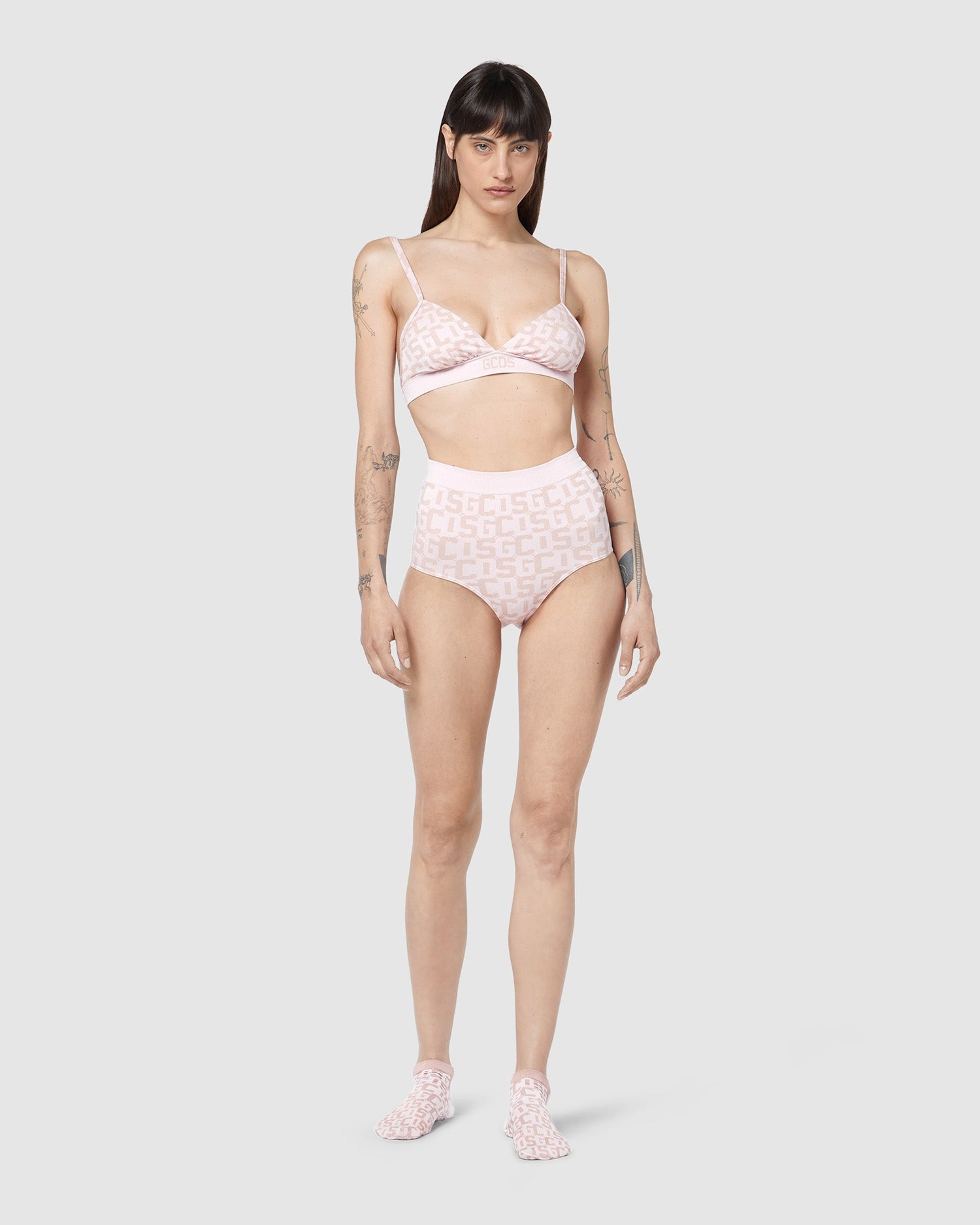 Sous Vêtement GCDS Wolford Monogram Triangle Top Sans Manches Femme Rose | 352679-DAS