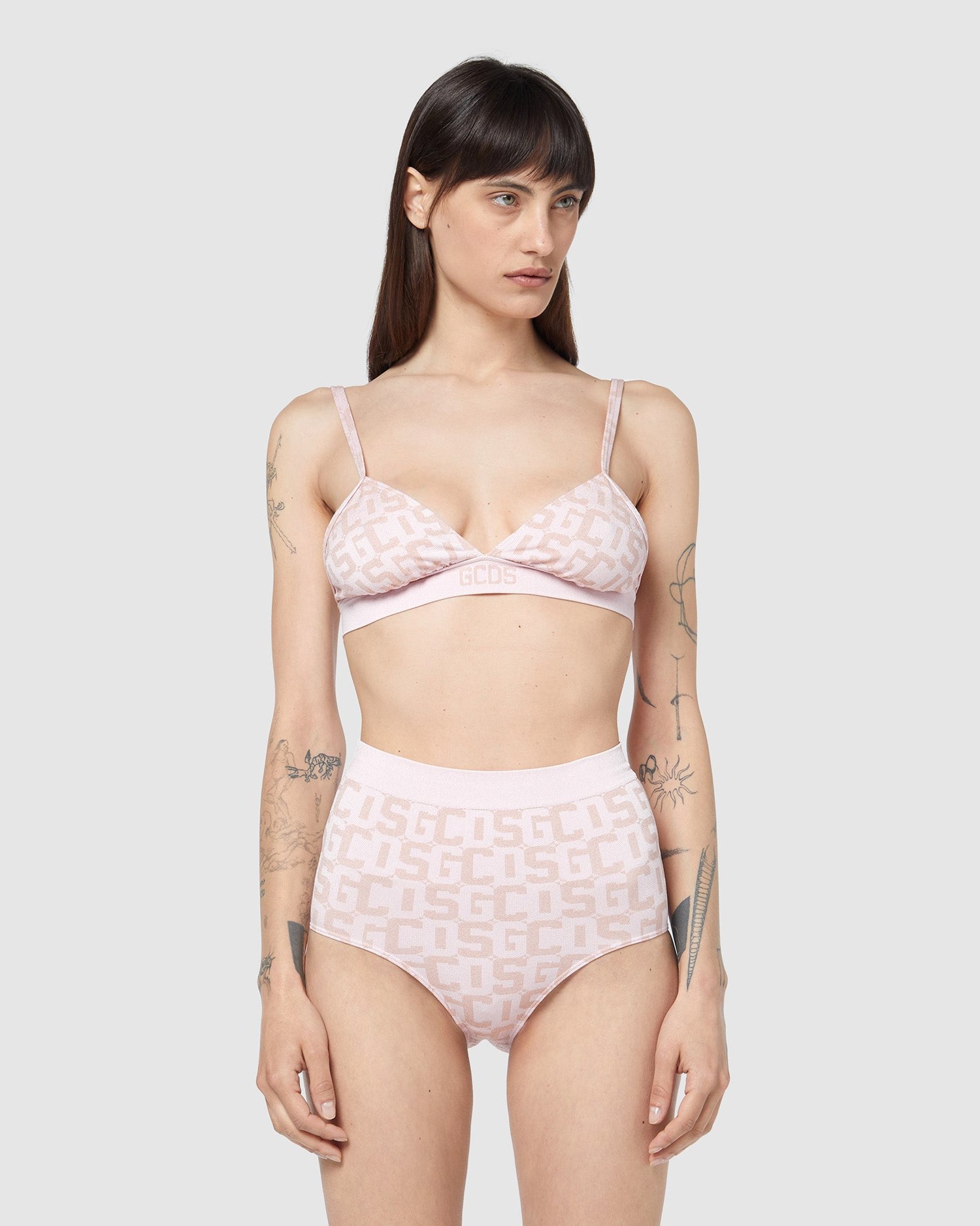 Sous Vêtement GCDS Wolford Monogram Waisted Briefs Femme Rose | 734965-AQU