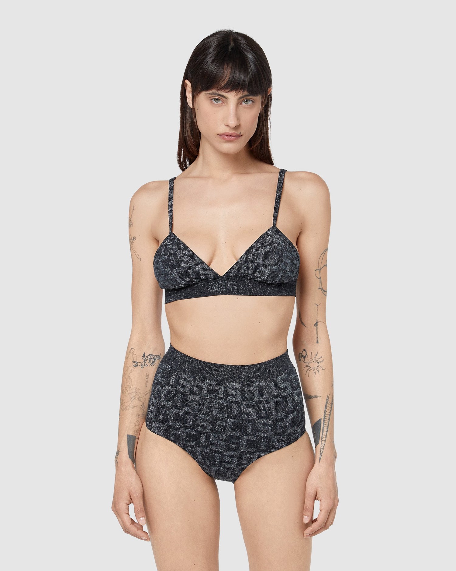 Sous Vêtement GCDS Wolford Monogram Waisted Briefs Femme Noir | 879432-VBR