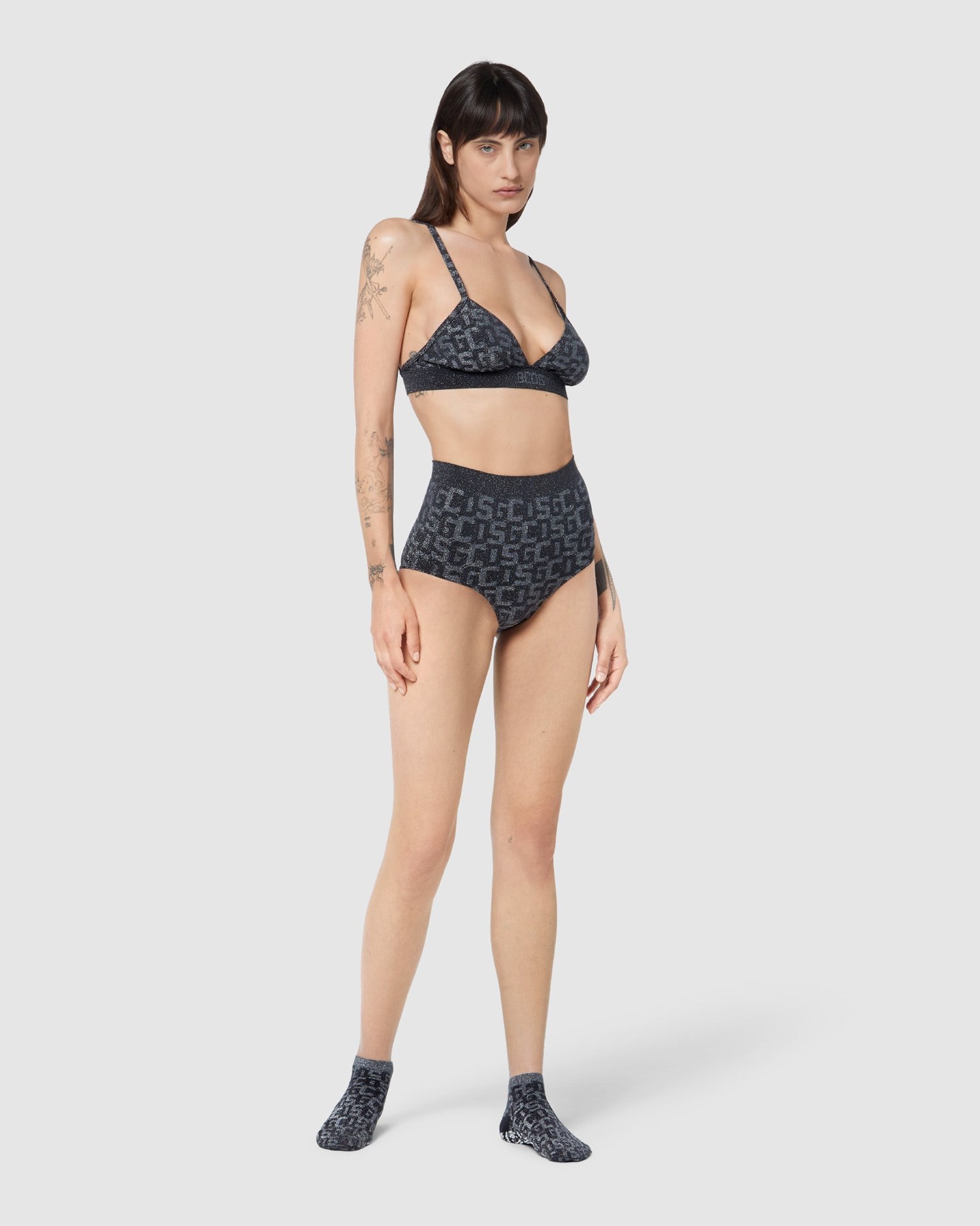 Sous Vêtement GCDS Wolford Monogram Waisted Briefs Femme Noir | 879432-VBR