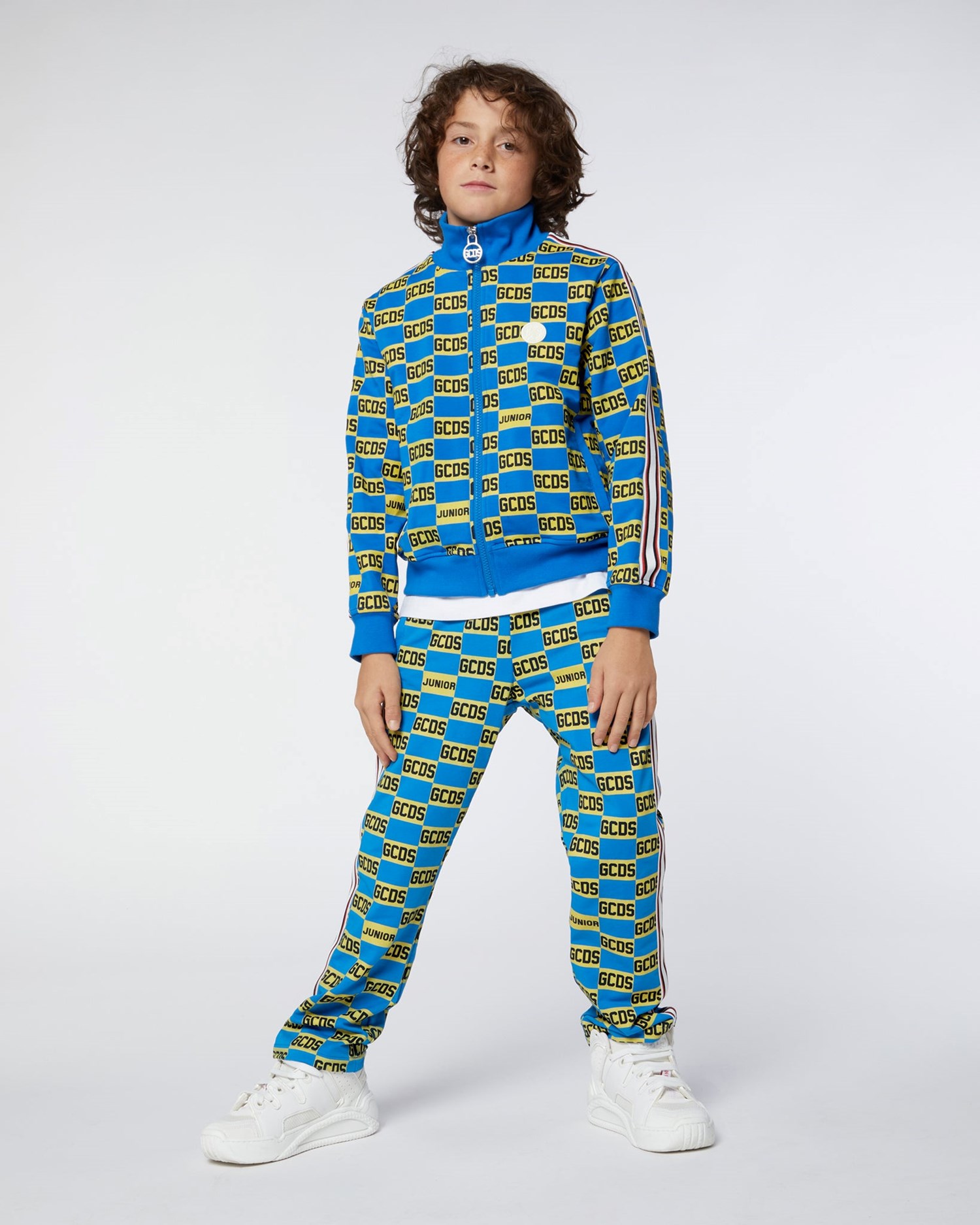 Sweat À Capuche GCDS Allover Gcds Logo Tracksuit Enfant Multicolore | 724368-LGJ