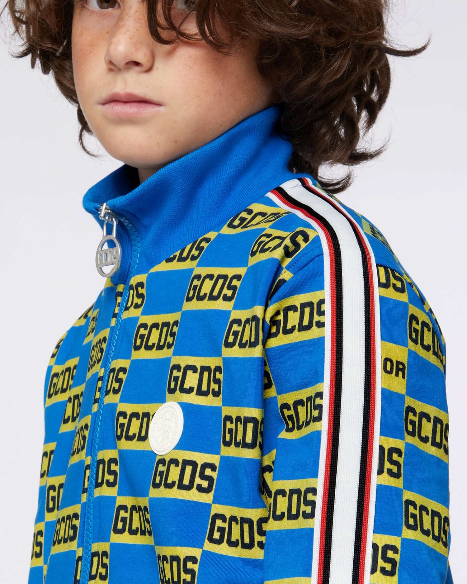Sweat À Capuche GCDS Allover Gcds Logo Tracksuit Enfant Multicolore | 724368-LGJ
