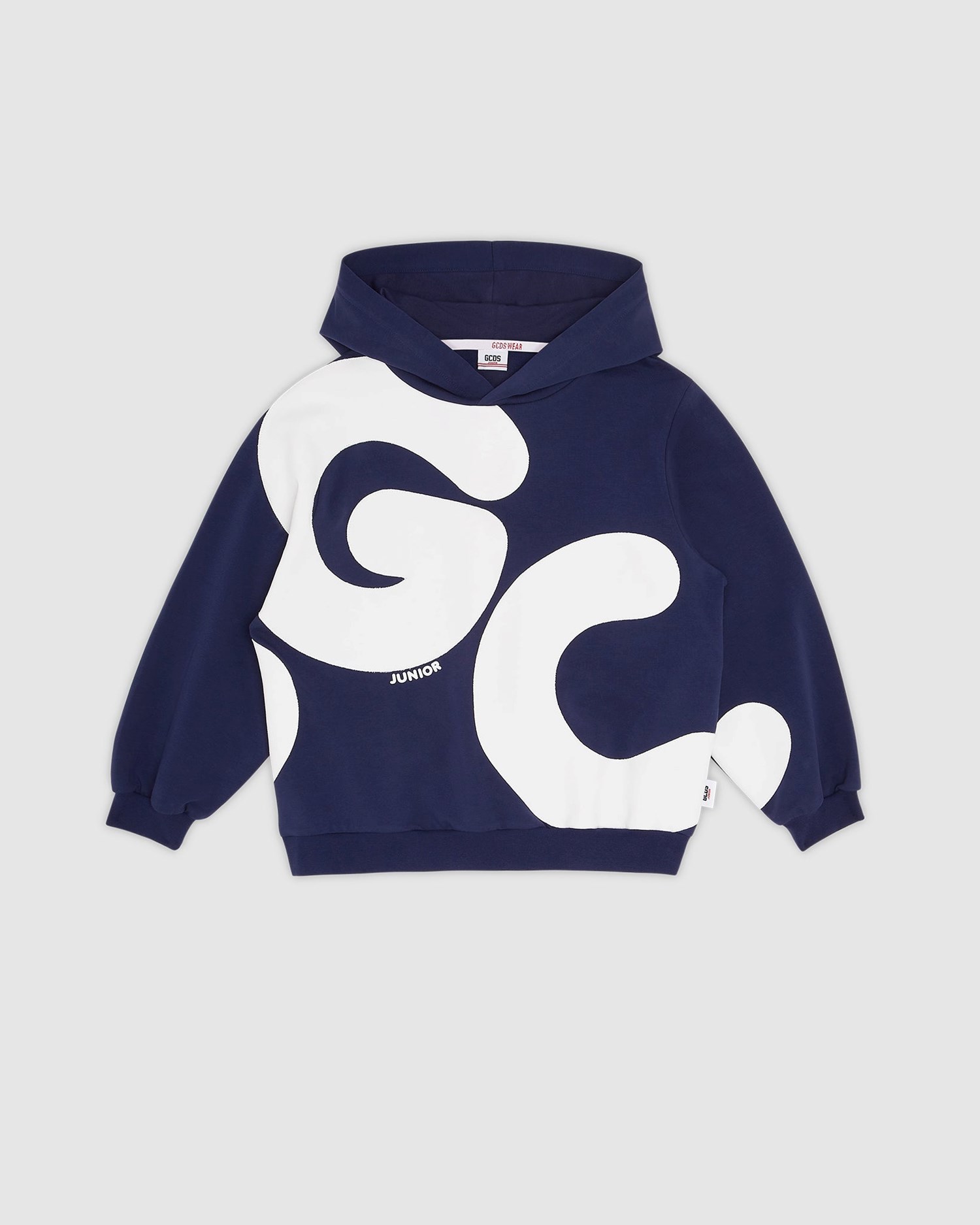Sweat À Capuche GCDS Andy Logo Hoodie Enfant Bleu Foncé | 207536-GEB
