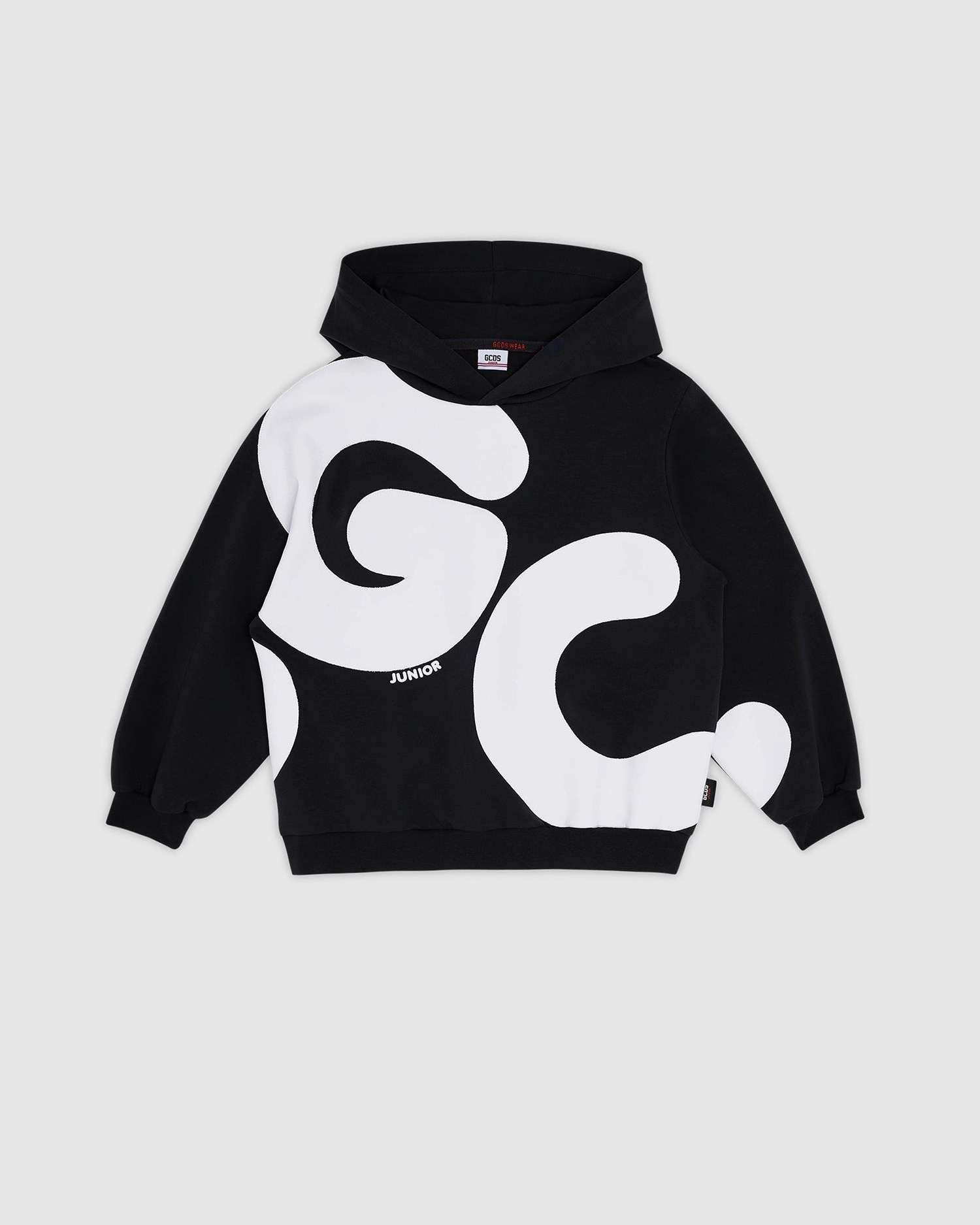 Sweat À Capuche GCDS Andy Logo Hoodie Enfant Noir | 690873-ZEA