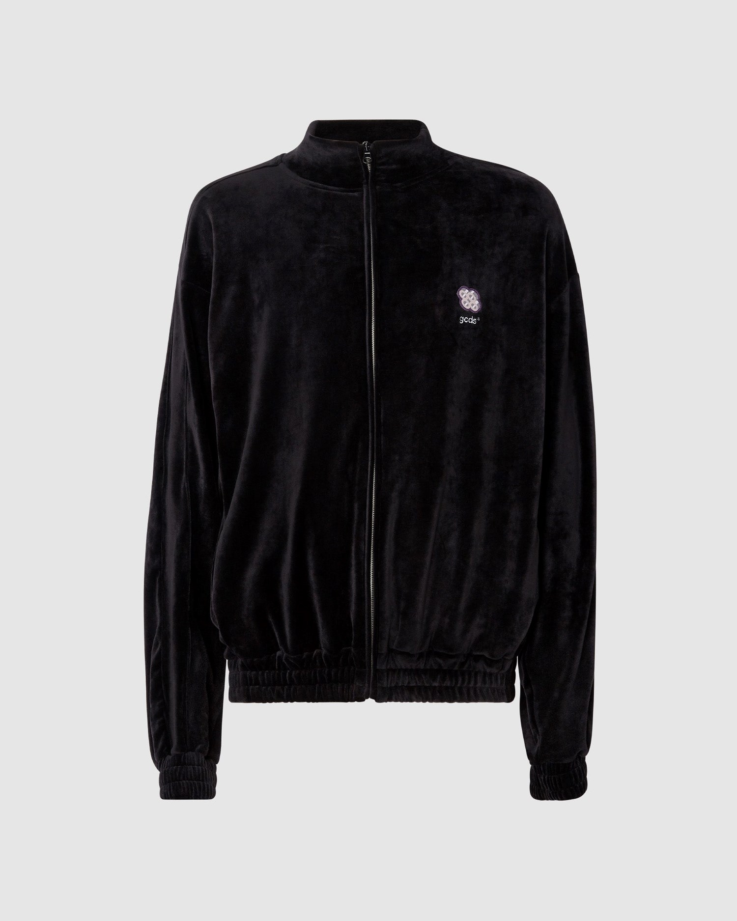 Sweat À Capuche GCDS Bliss Logo Velvet Piste Top Homme Noir | 260934-YOW