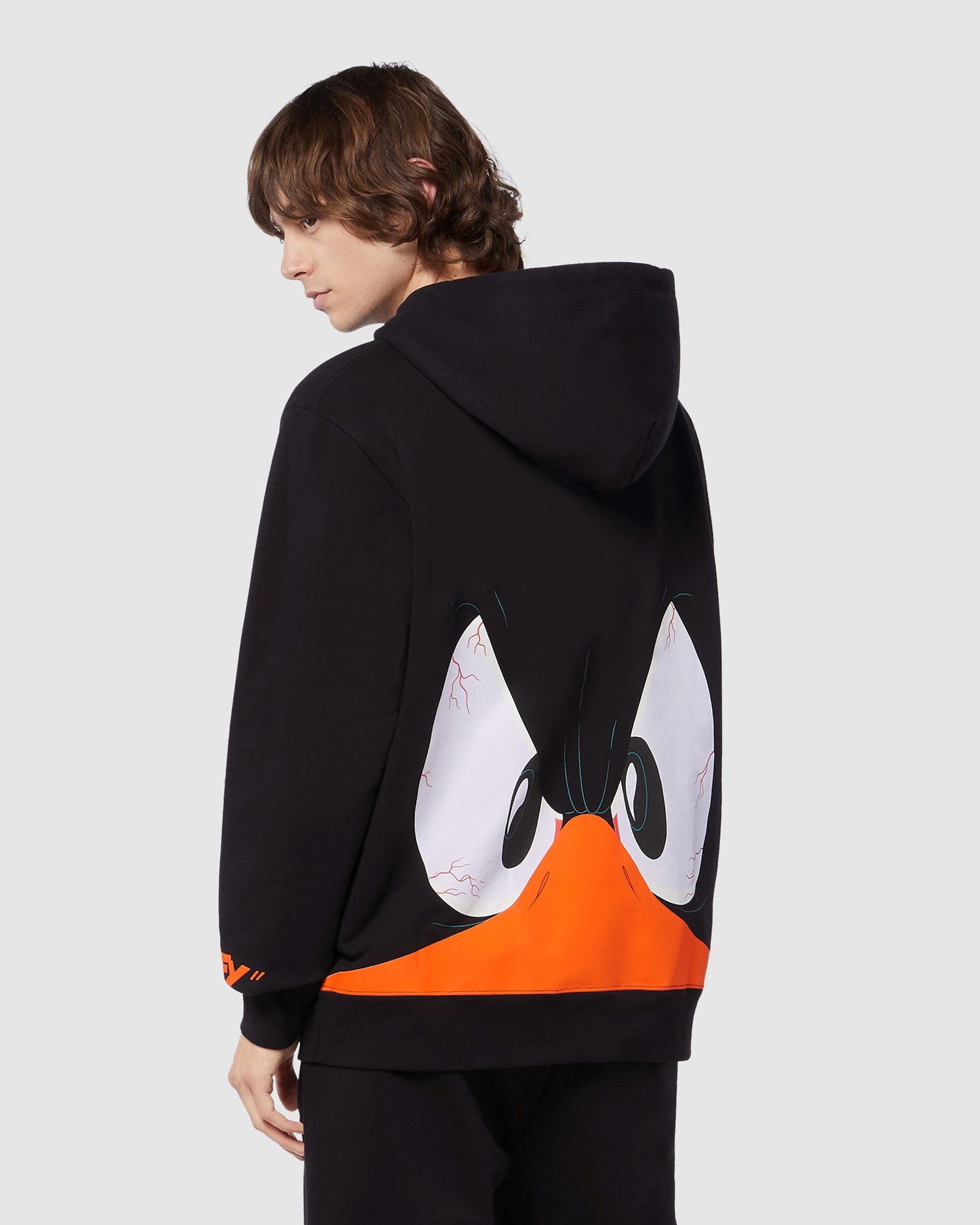 Sweat À Capuche GCDS Daffy Duck Regular Hoodie Homme Noir | 593640-EYR