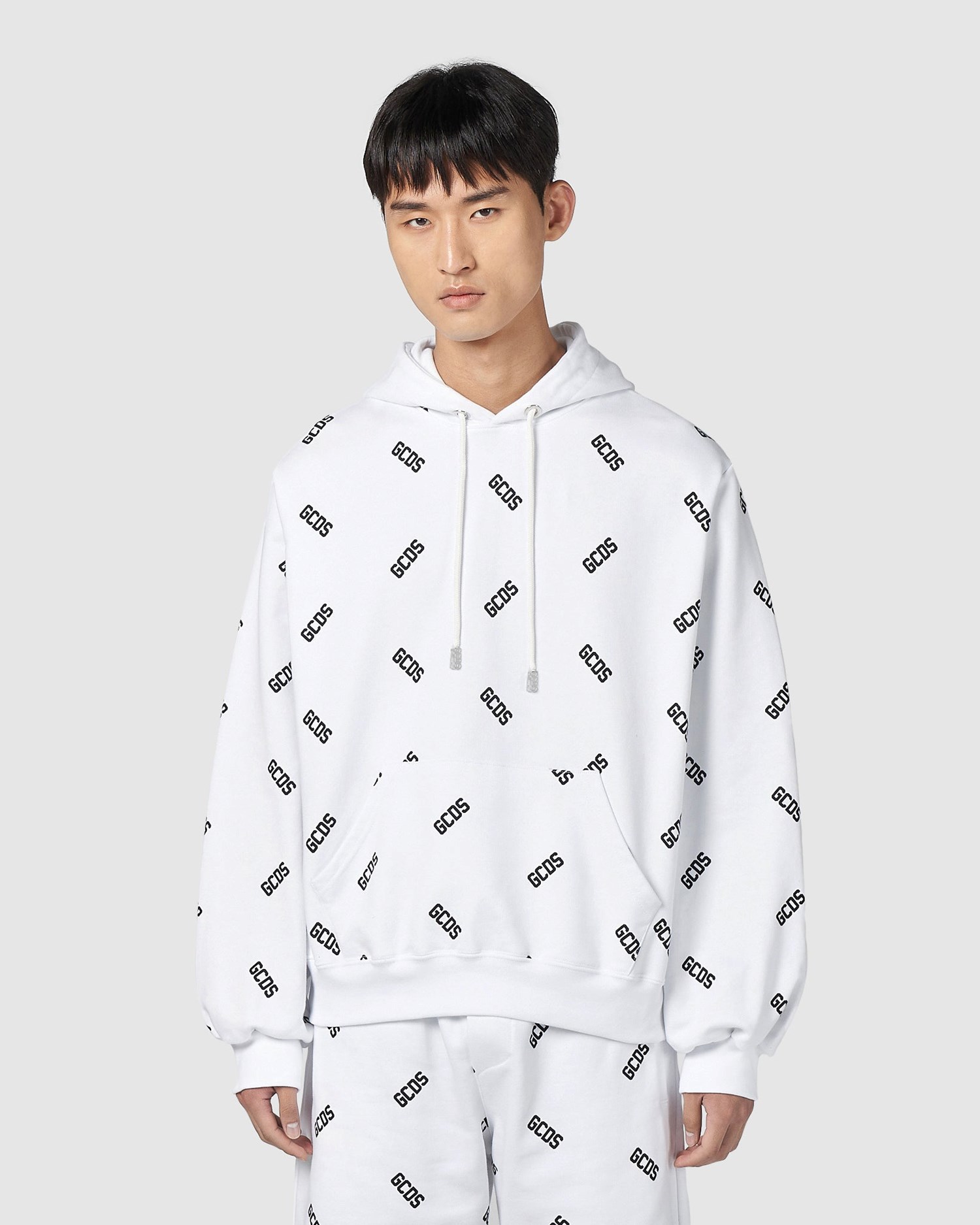 Sweat À Capuche GCDS Eco Logo Regular Crewneck Homme Noir | 465708-COH
