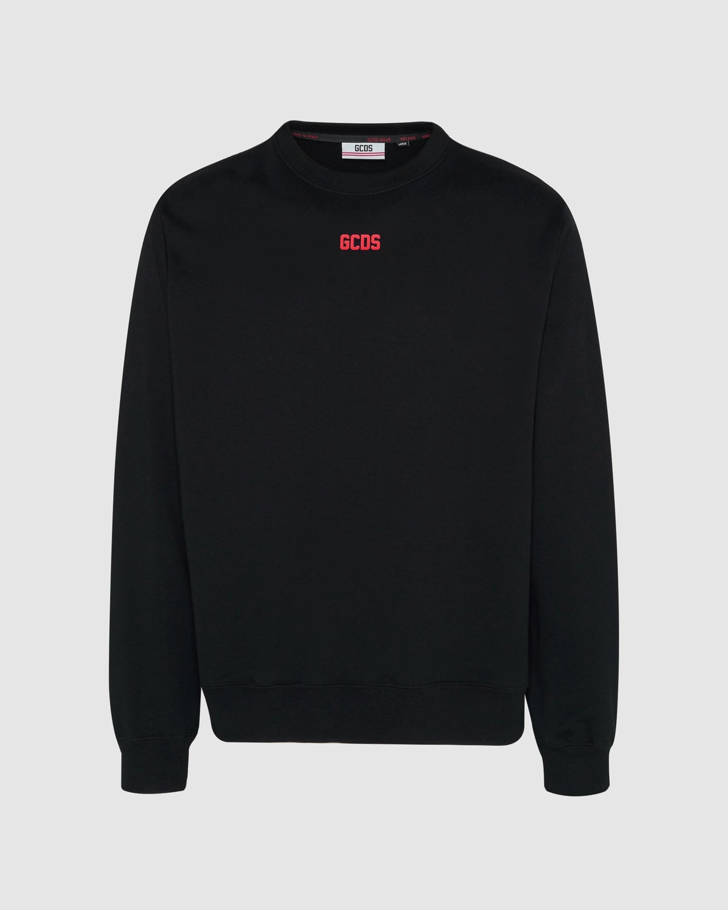 Sweat À Capuche GCDS Eco Logo Regular Crewneck Homme Noir | 465708-COH