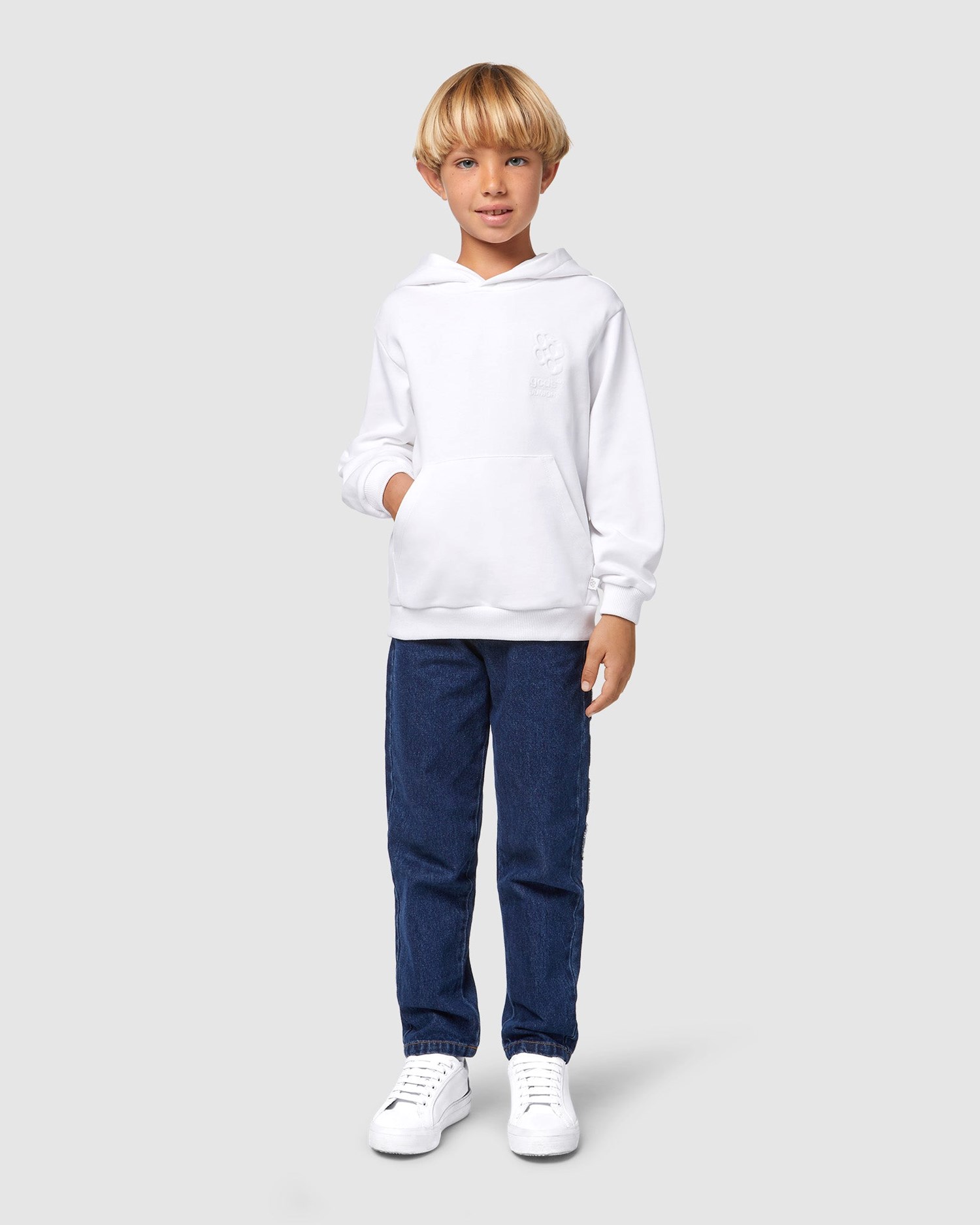 Sweat À Capuche GCDS Bliss Logo Hoodie Enfant Blanche | 176542-WPS