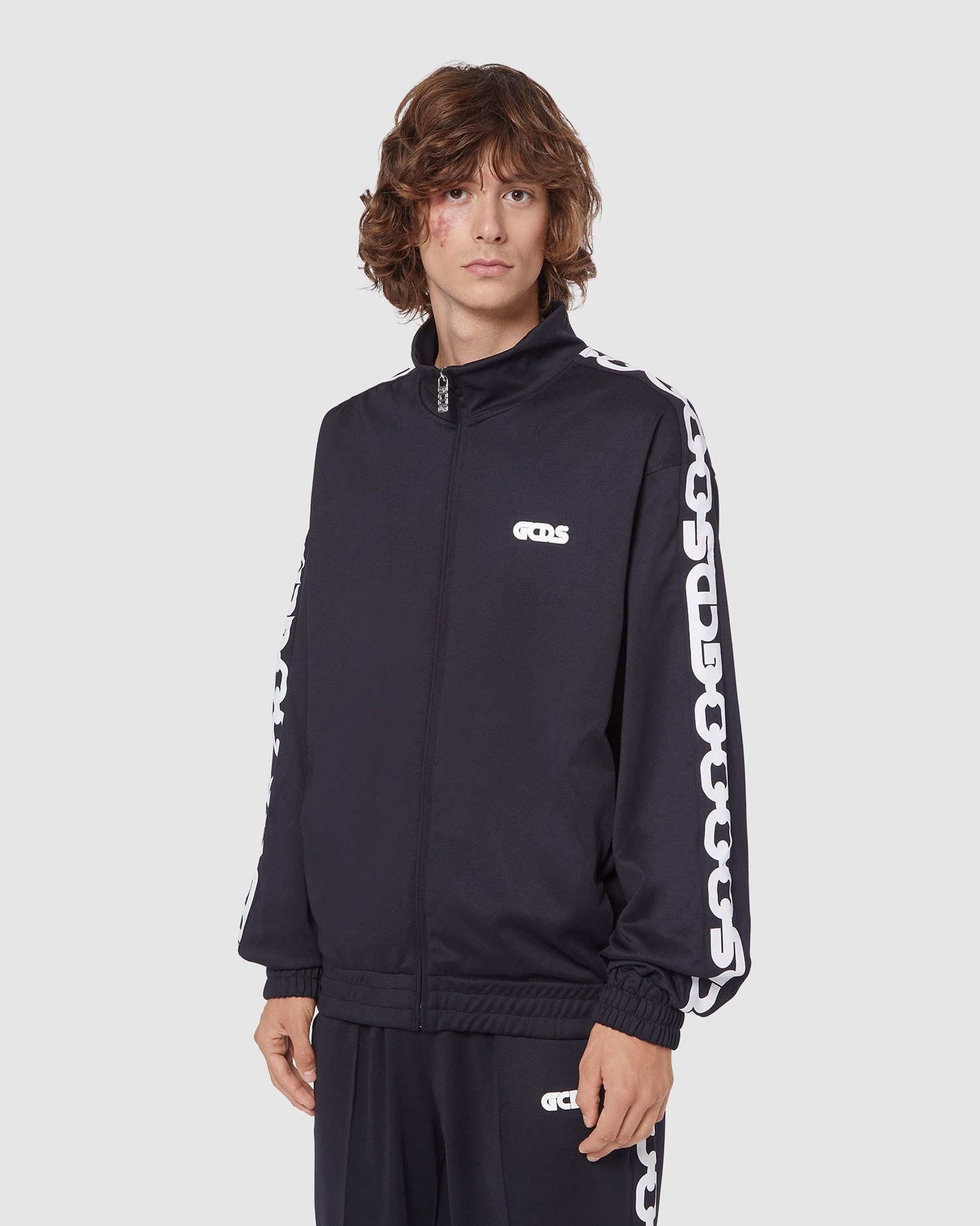 Sweat À Capuche GCDS Chain Piste Top Homme Noir | 875061-STF