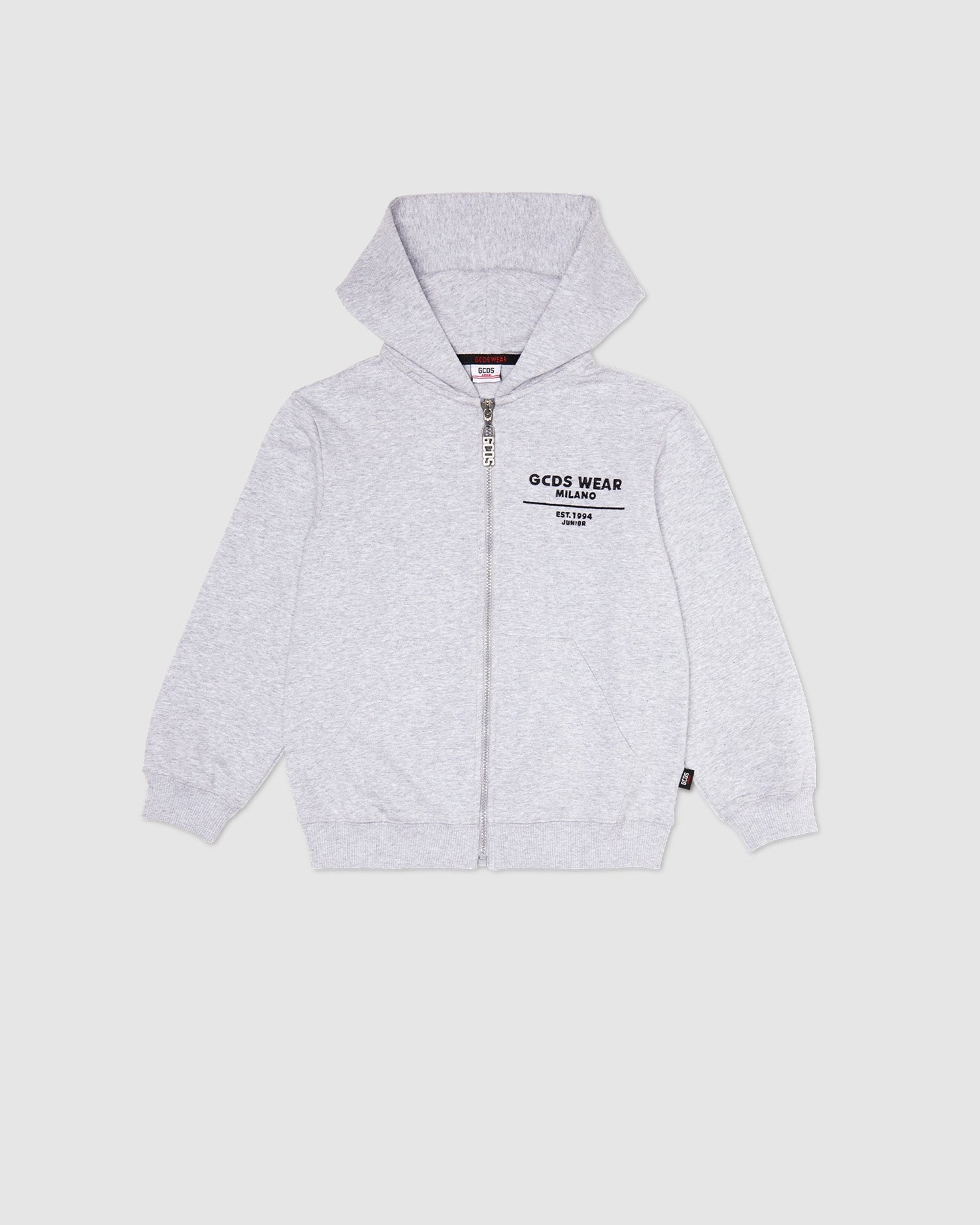 Sweat À Capuche GCDS College Zip-up Hoodie Enfant Grise | 846097-XBN