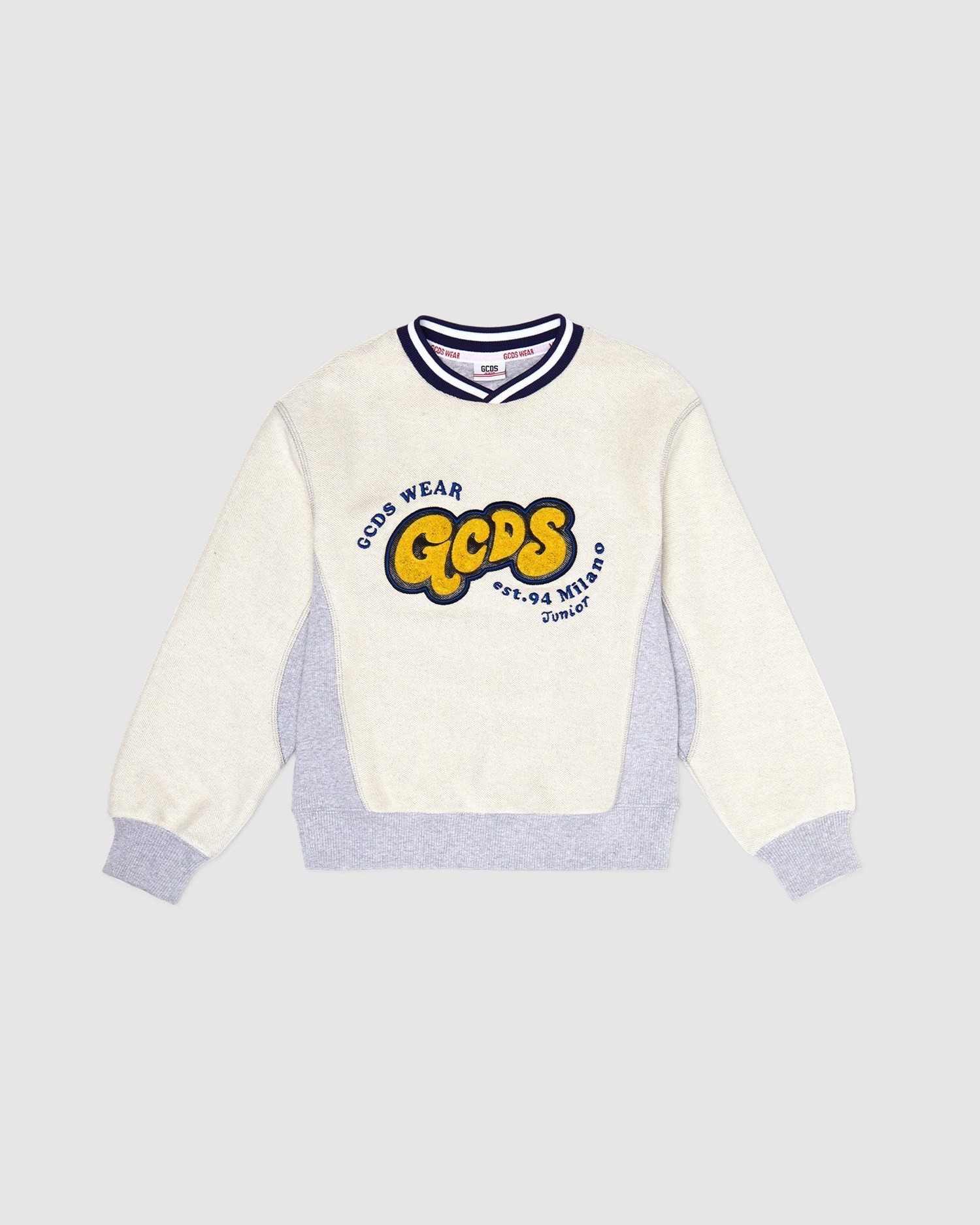 Sweat À Capuche GCDS Crewneck Enfant Grise | 175892-ISY