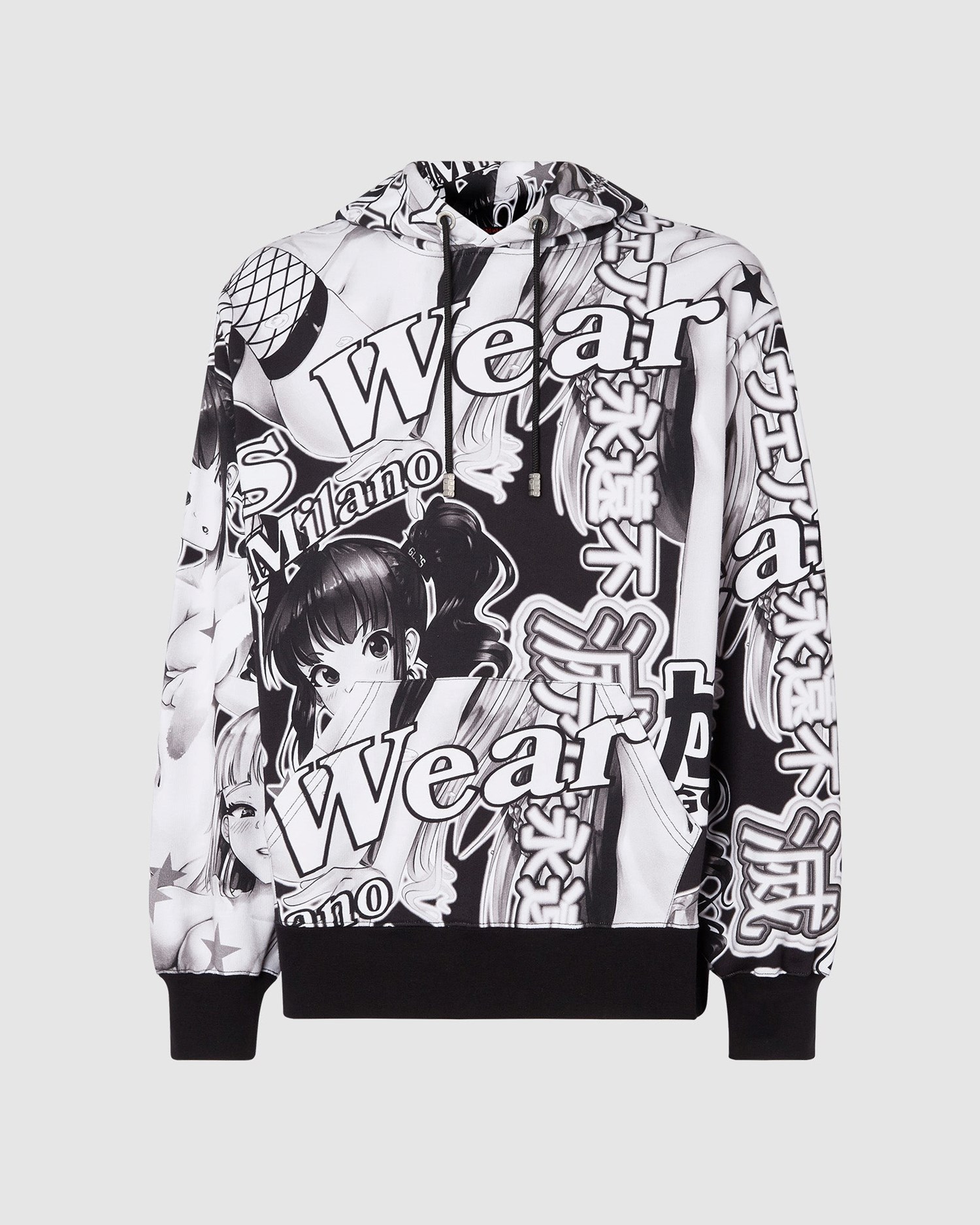Sweat À Capuche GCDS Hentai Regular Hoodie Femme Noir | 620539-MFQ