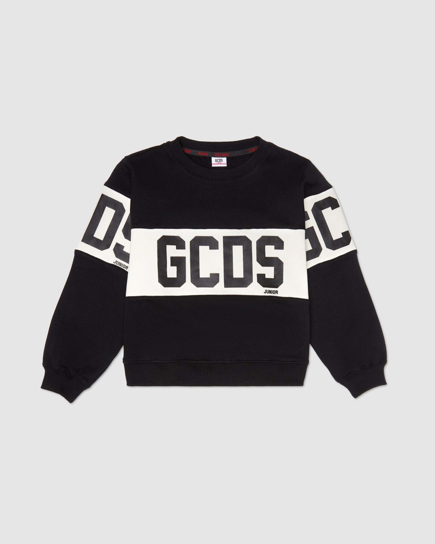 Sweat À Capuche GCDS Logo Band Crewneck Enfant Noir | 924650-SUN
