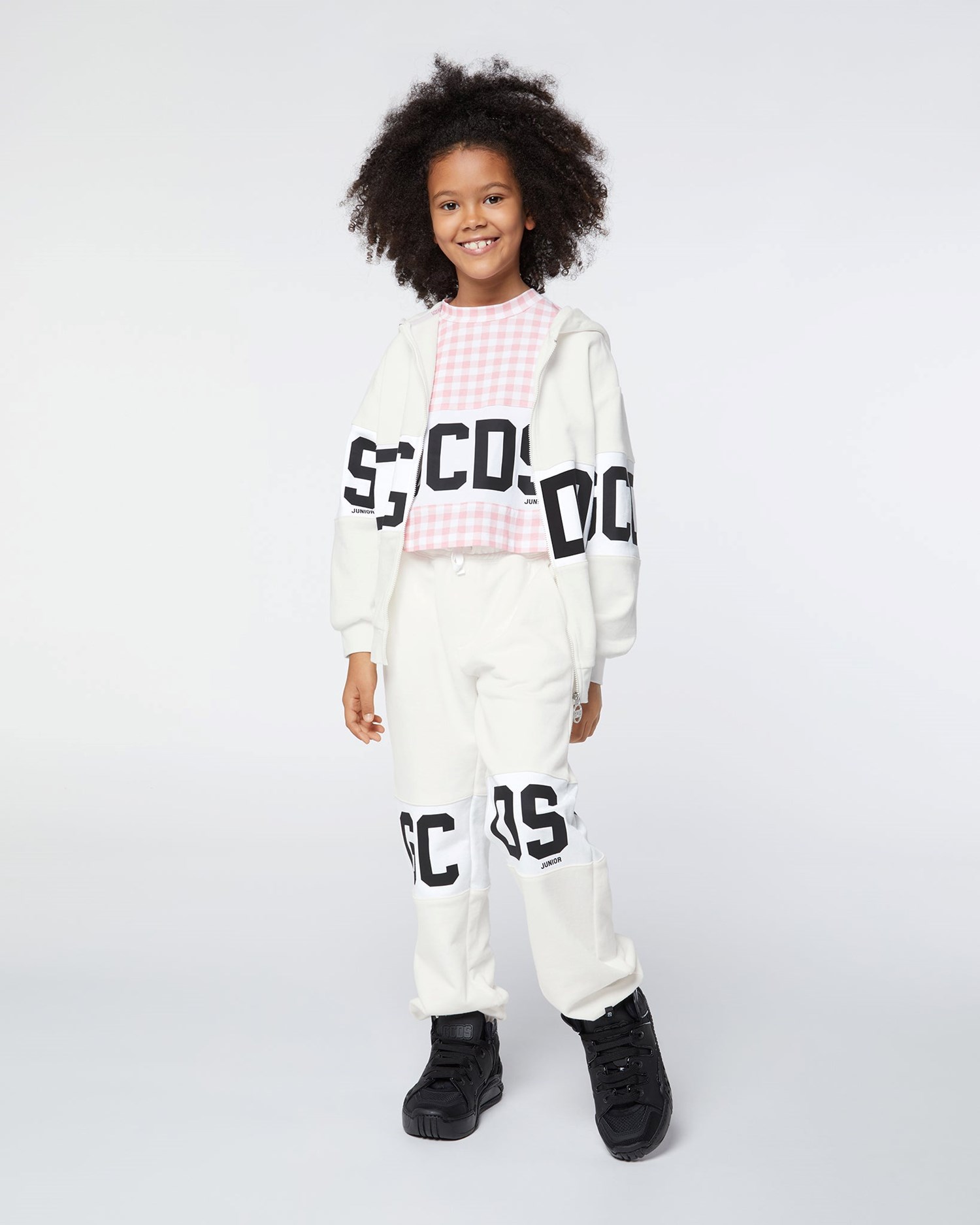 Sweat À Capuche GCDS Logo Band Hoodie Enfant Blanche | 059138-MZL