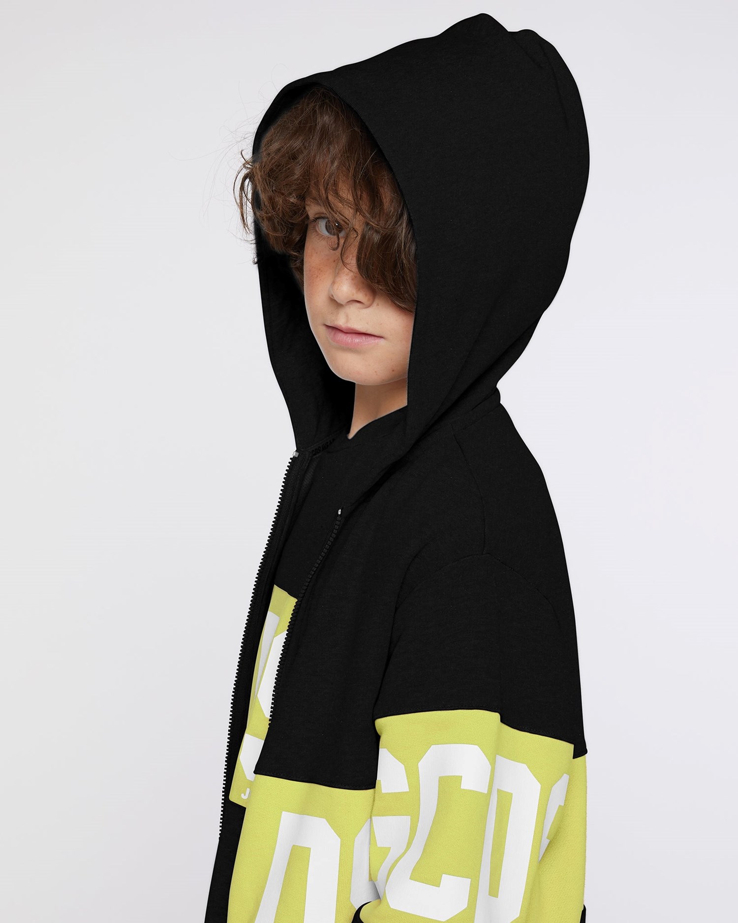 Sweat À Capuche GCDS Logo Band Hoodie Enfant Lime | 253780-BKH