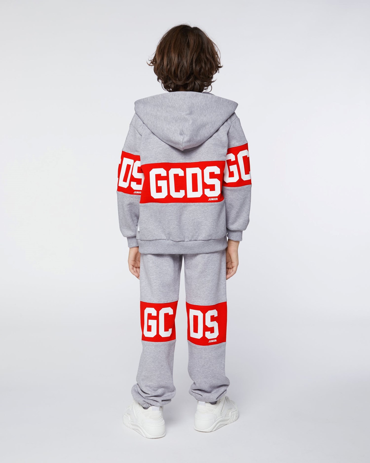 Sweat À Capuche GCDS Logo Band Hoodie Enfant Grise | 268470-PJX