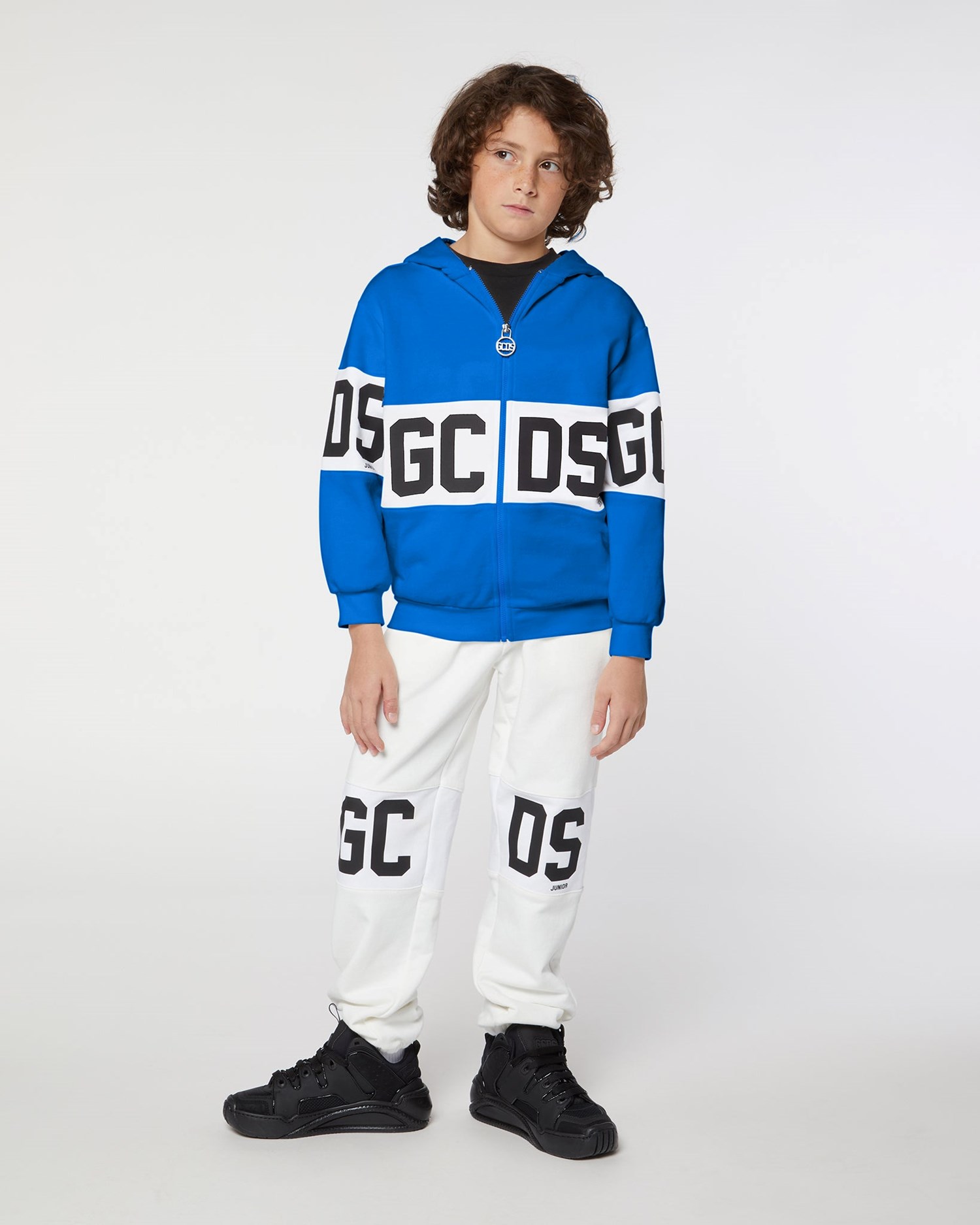Sweat À Capuche GCDS Logo Band Hoodie Enfant Bleu | 591084-JRX