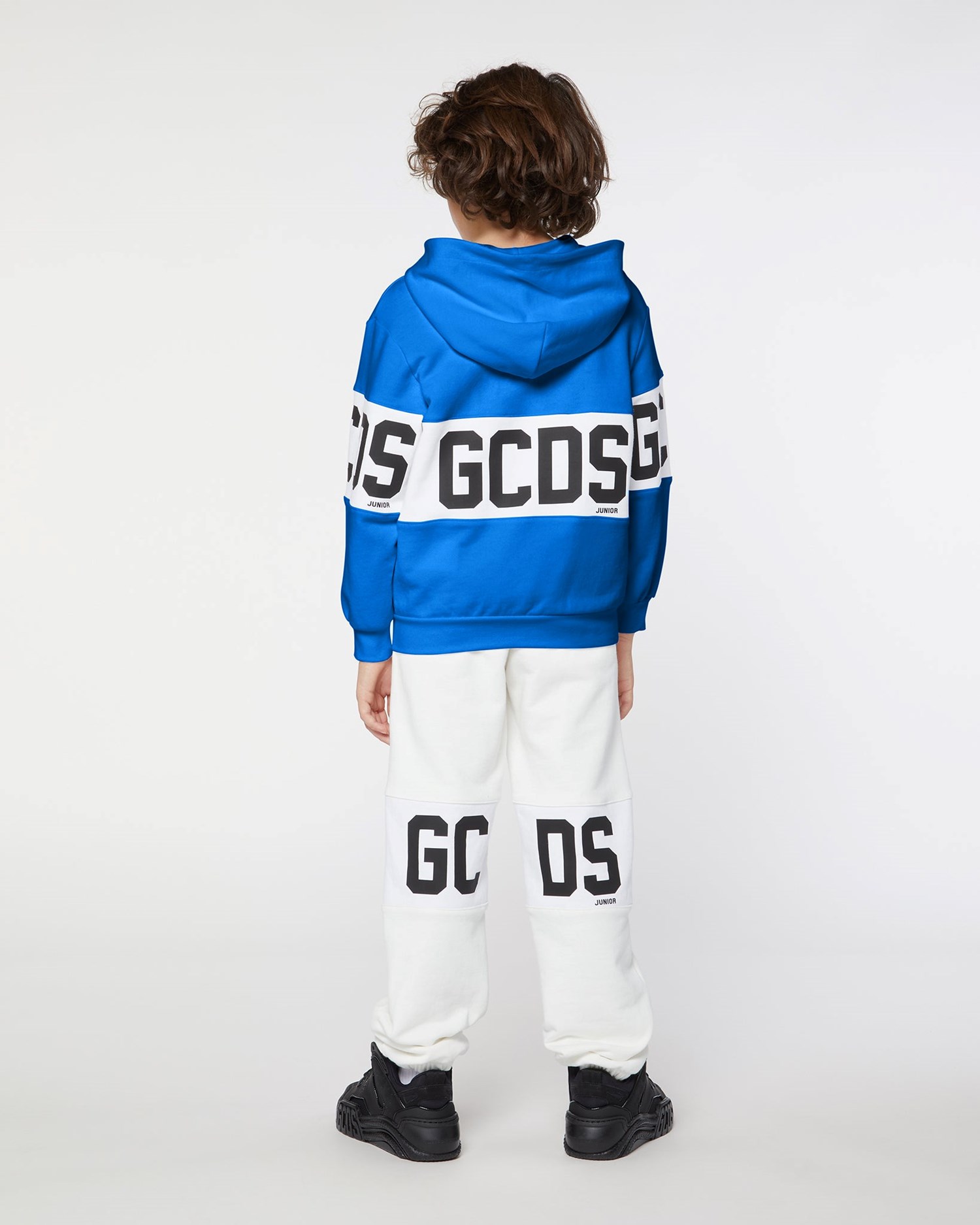 Sweat À Capuche GCDS Logo Band Hoodie Enfant Bleu | 591084-JRX
