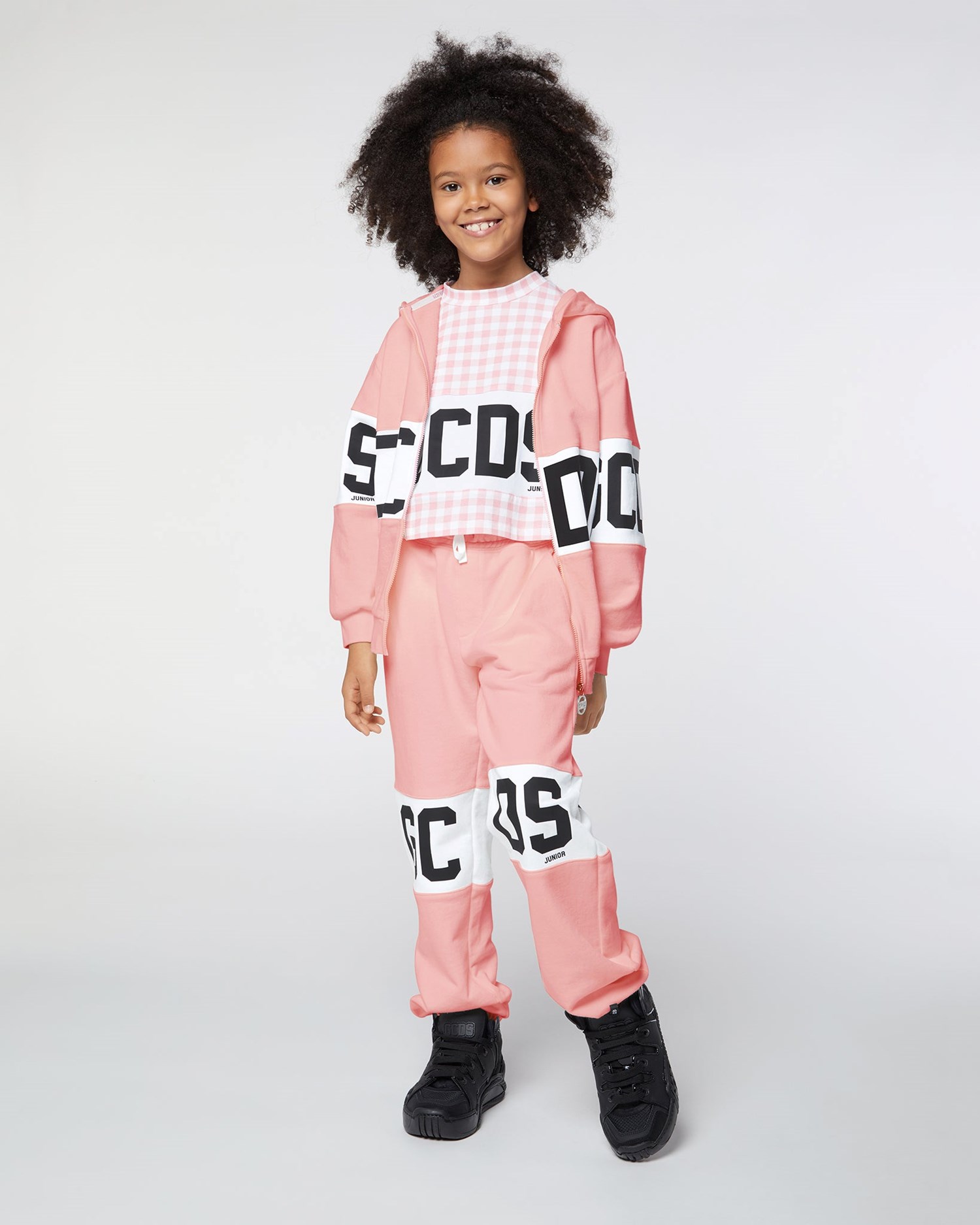 Sweat À Capuche GCDS Logo Band Hoodie Enfant Rose | 916347-RVX