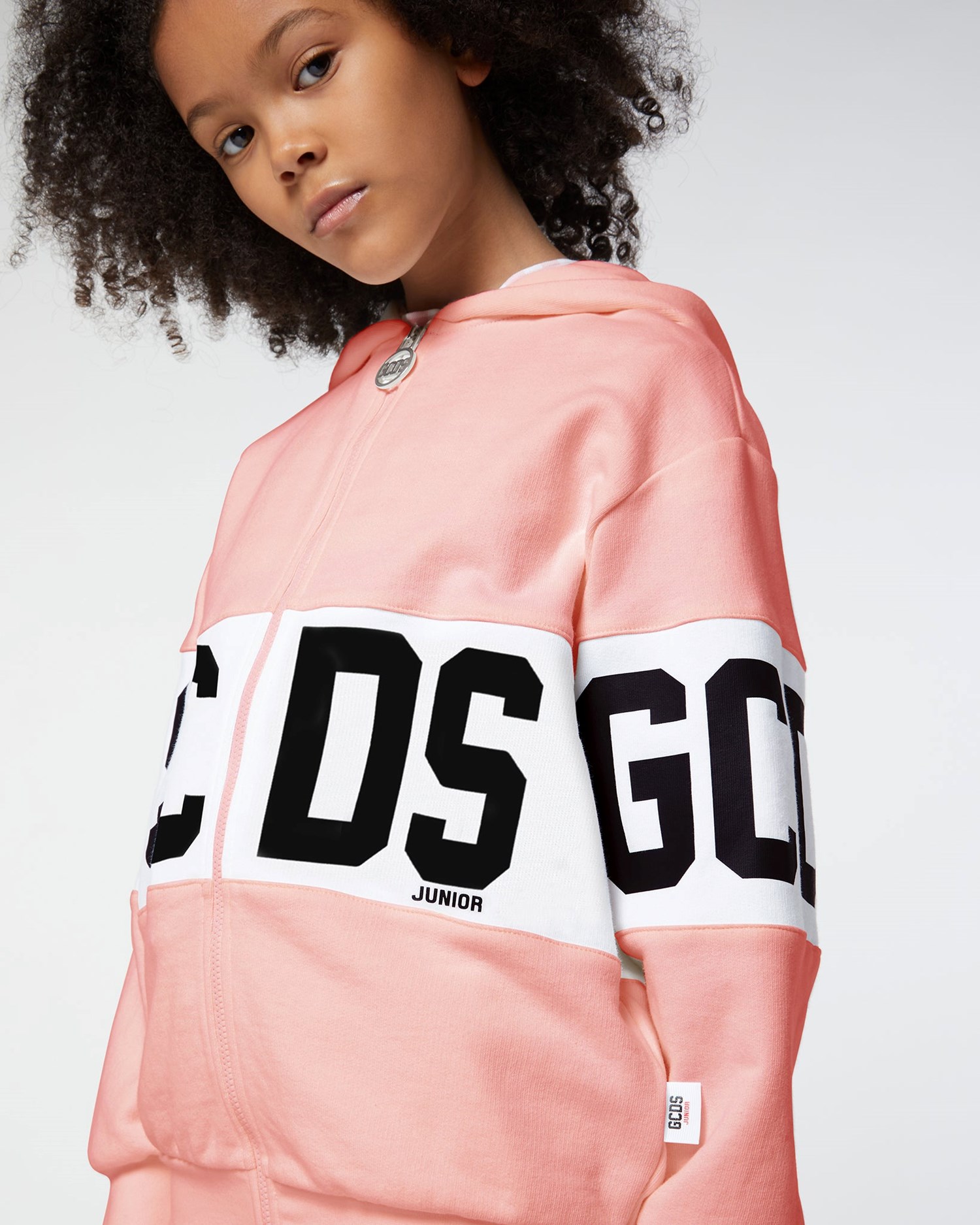 Sweat À Capuche GCDS Logo Band Hoodie Enfant Rose | 916347-RVX