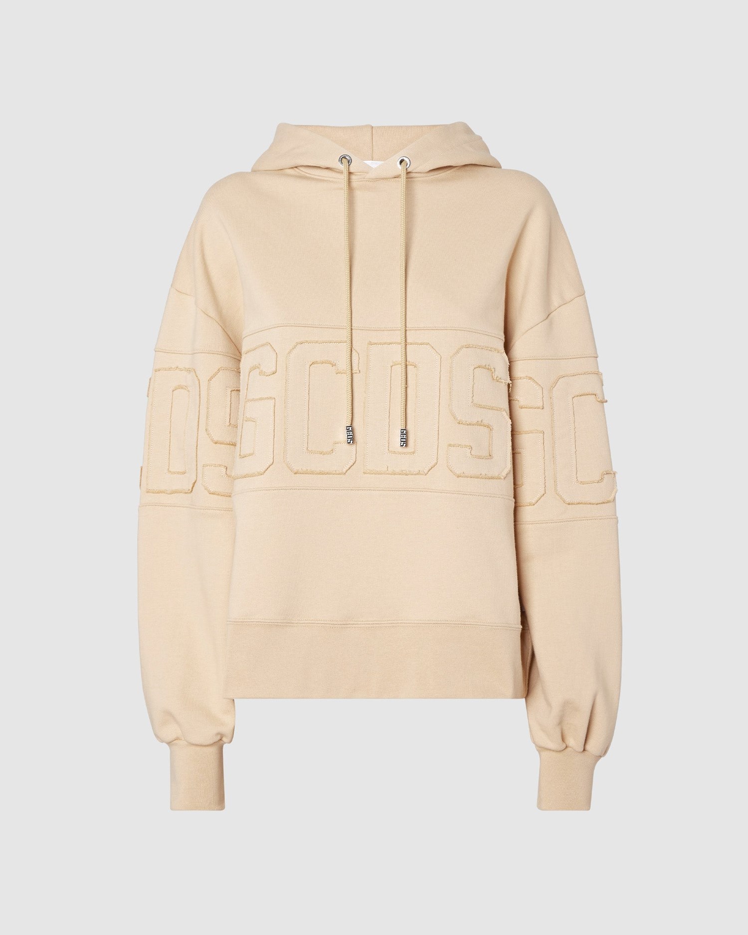 Sweat À Capuche GCDS Logo Band Oversized Hoodie Femme Marron Clair | 786392-ZJD
