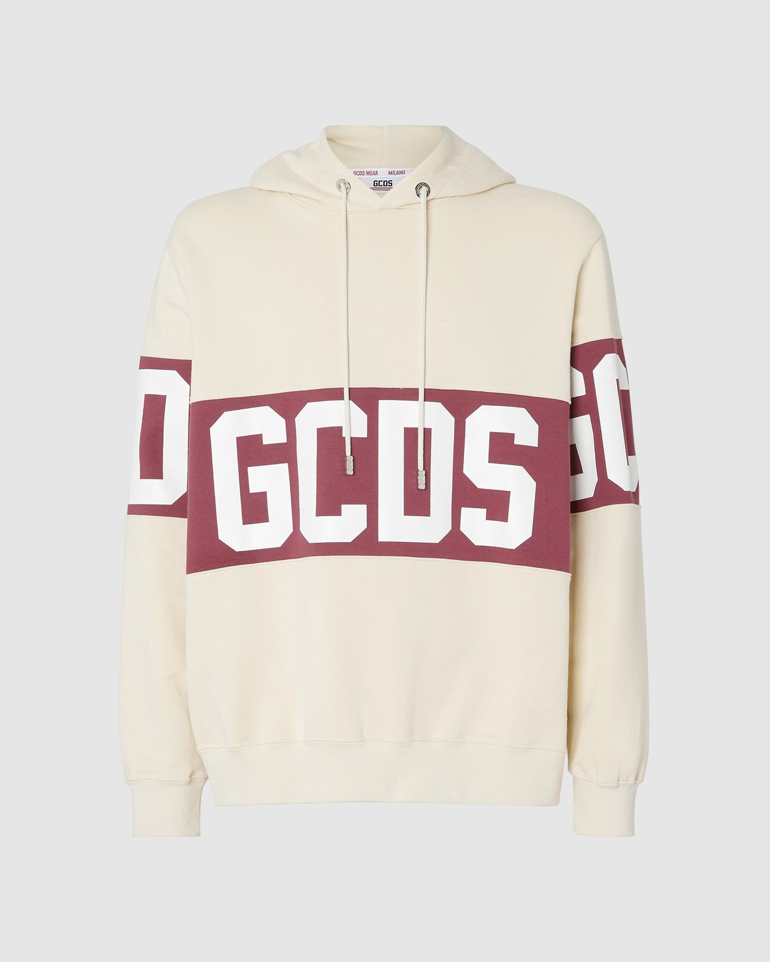 Sweat À Capuche GCDS Logo Band Regular Hoodie Homme Bordeaux | 140835-VOY